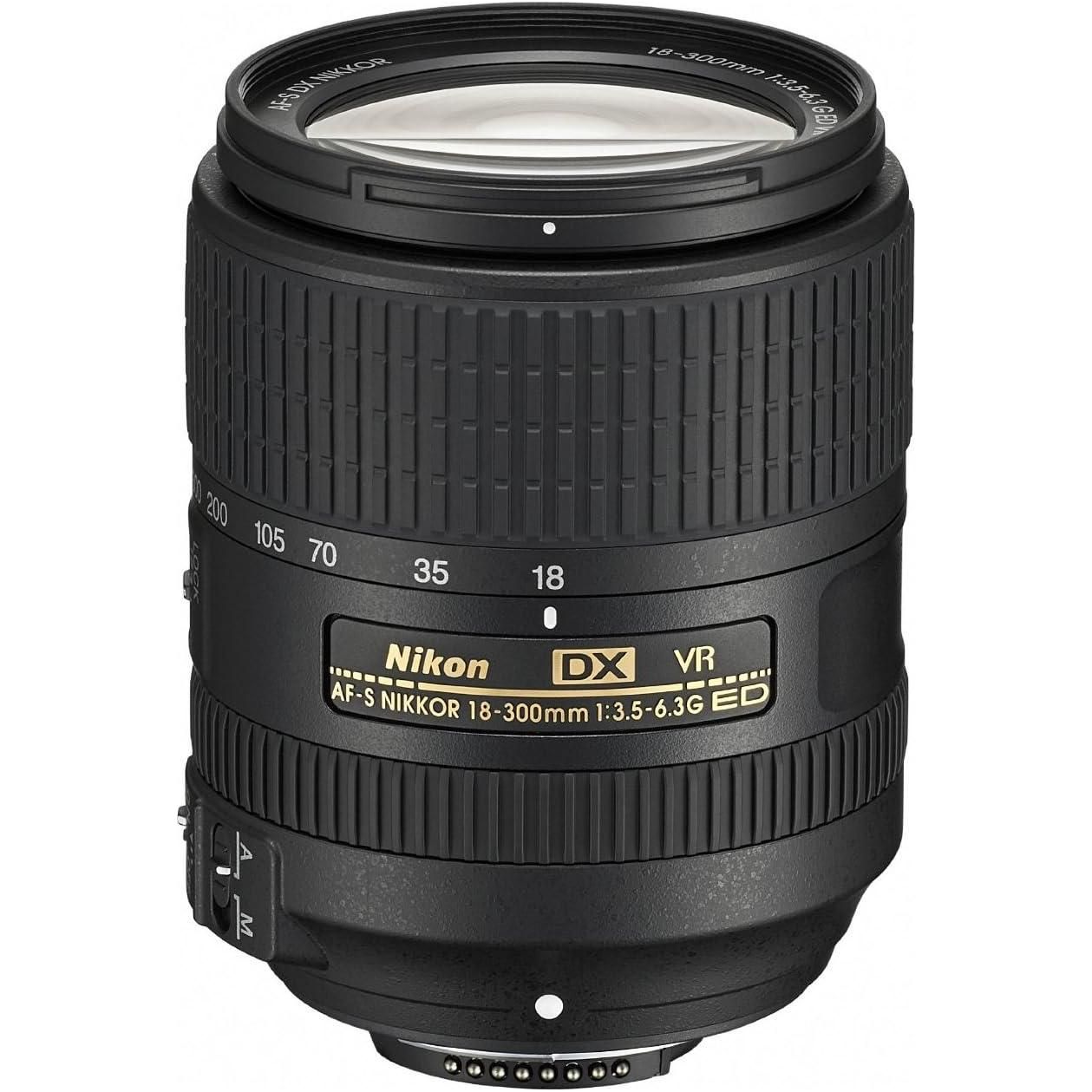 Nikon AF-S DX NIKKOR 18-300mm f3.5-6.3G ED Vibration Reduction Zoom Lens with Auto Focus for Nikon DSLR Cameras