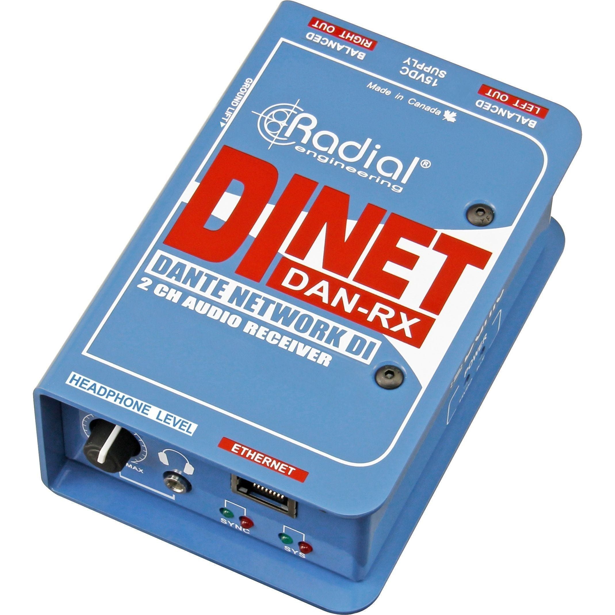 Radial DiNET DAN-RX 2-Channel Dante Audio Receiver NEW