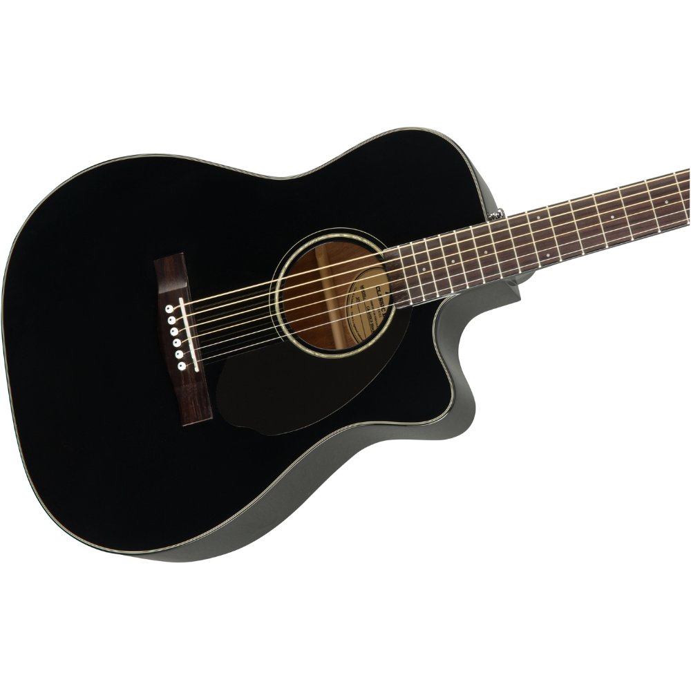 Fender CC-60SCE Concert Acoustic Guitar, Walnut Fingerboard, Black, 0970153006