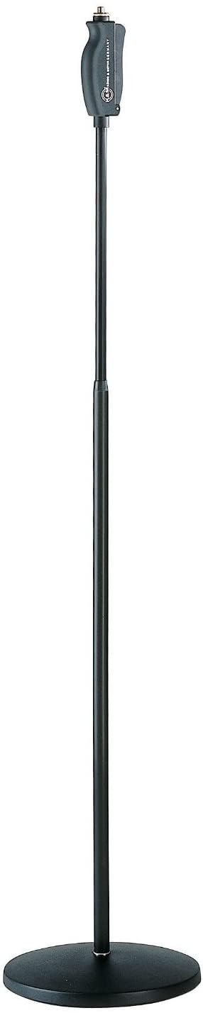 K&M König & Meyer One-Hand Microphone Stand – Soft-Touch Clutch, Adjustable Height