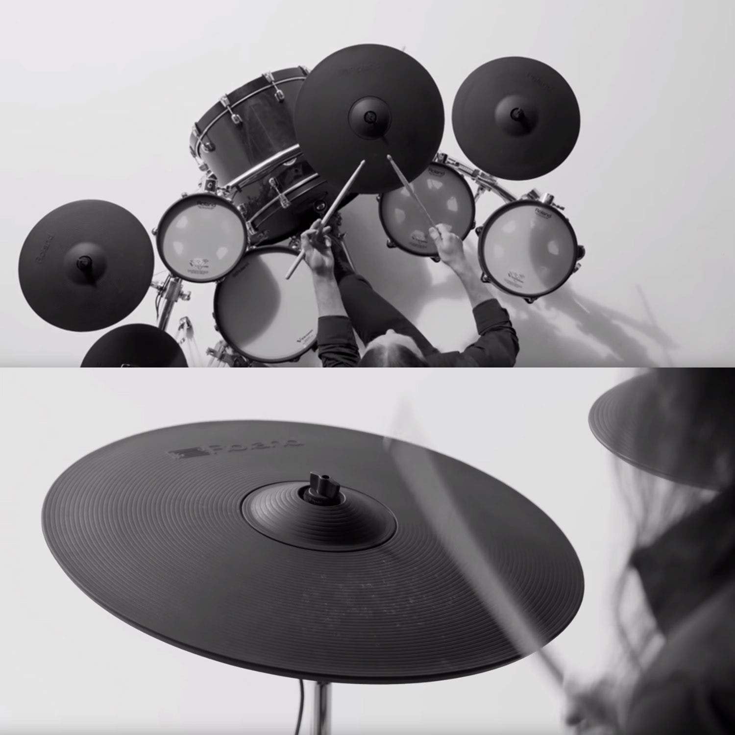 Roland CY-18DR Electric Drum Acousitc Style V-Cymbal, 18-Inch, Black