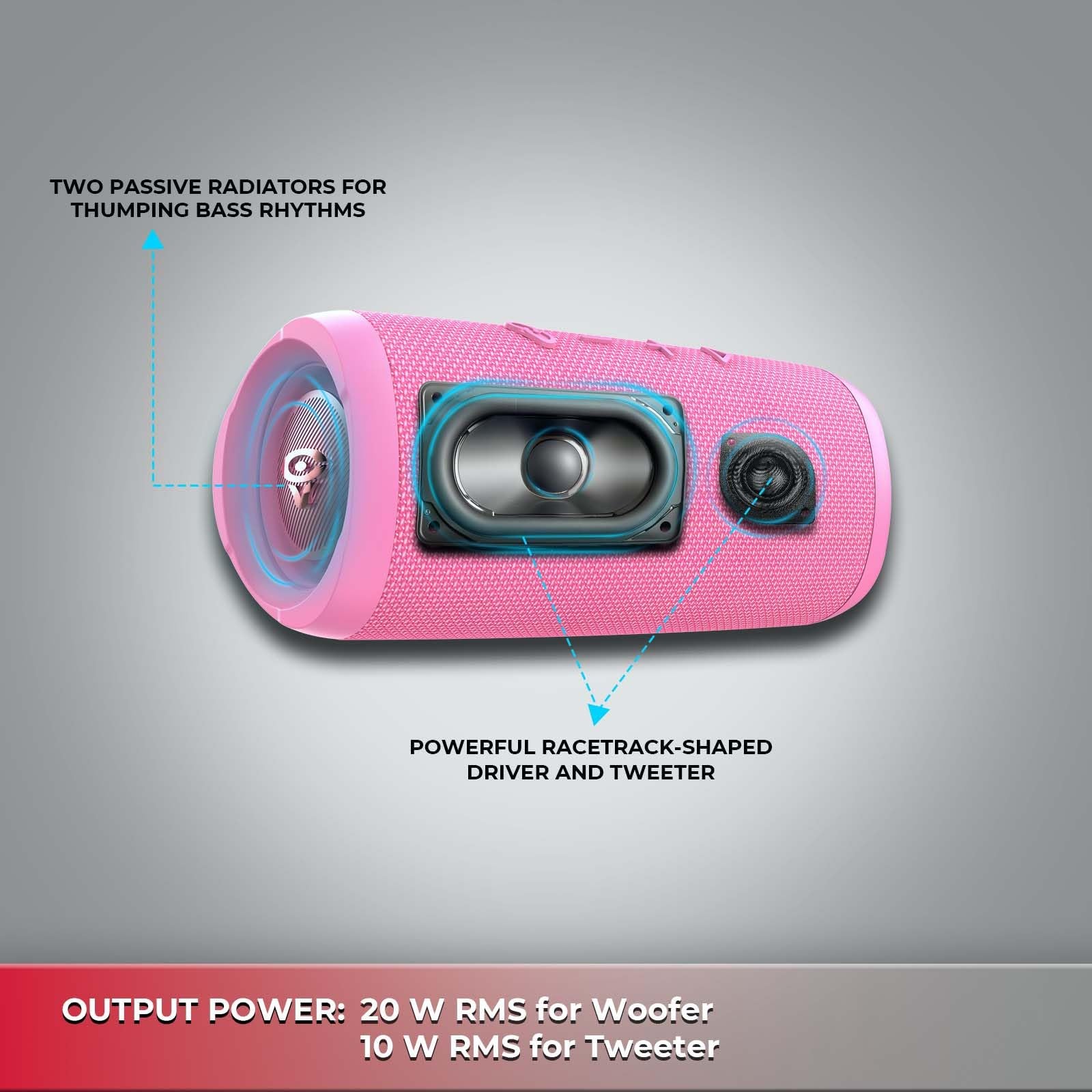 Cerwin-Vega VEGAMINI VMPNK Portable Bluetooth Hand Held Speaker with Strap,Pink