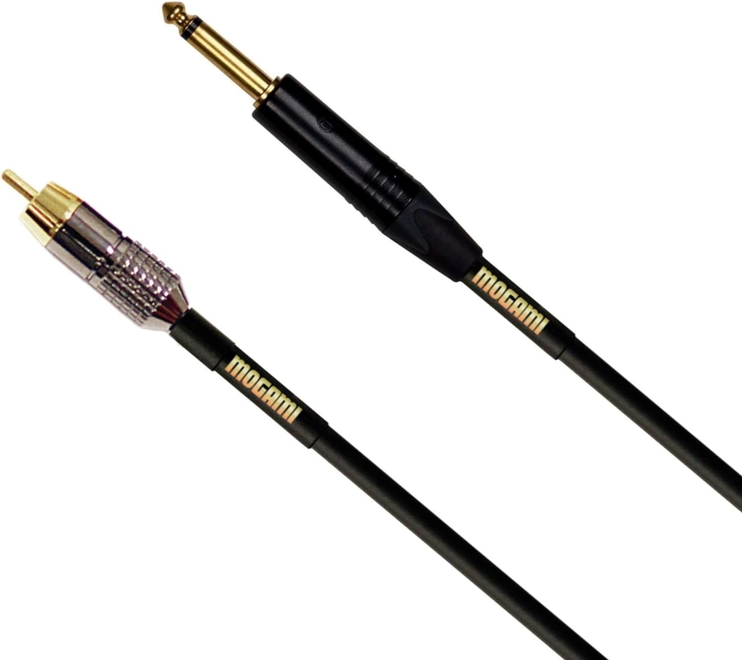 Mogami Gold TS-RCA-06 Unbalanced Audio Adapter Cable, 1/4" TS Male Plug and RCA Male Plug, Gold Contacts, Straight Connectors, 6 Foot