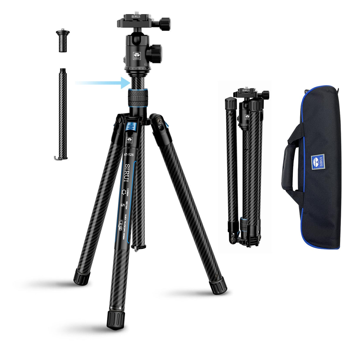 SIRUI AT-125 Carbon Fiber Travel Tripod with Ball Head