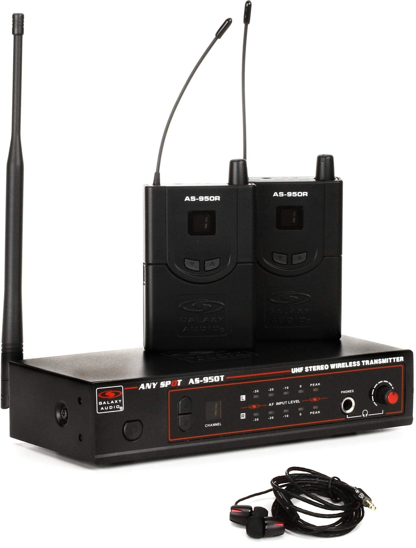 Galaxy Audio AS-950-2 Wireless in-Ear Monitor Twin Pack System - P2 Band,Black