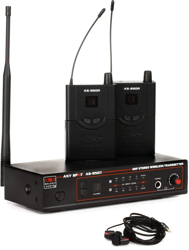 Galaxy Audio AS-950-2 Wireless in-Ear Monitor Twin Pack System - P2 Band,Black