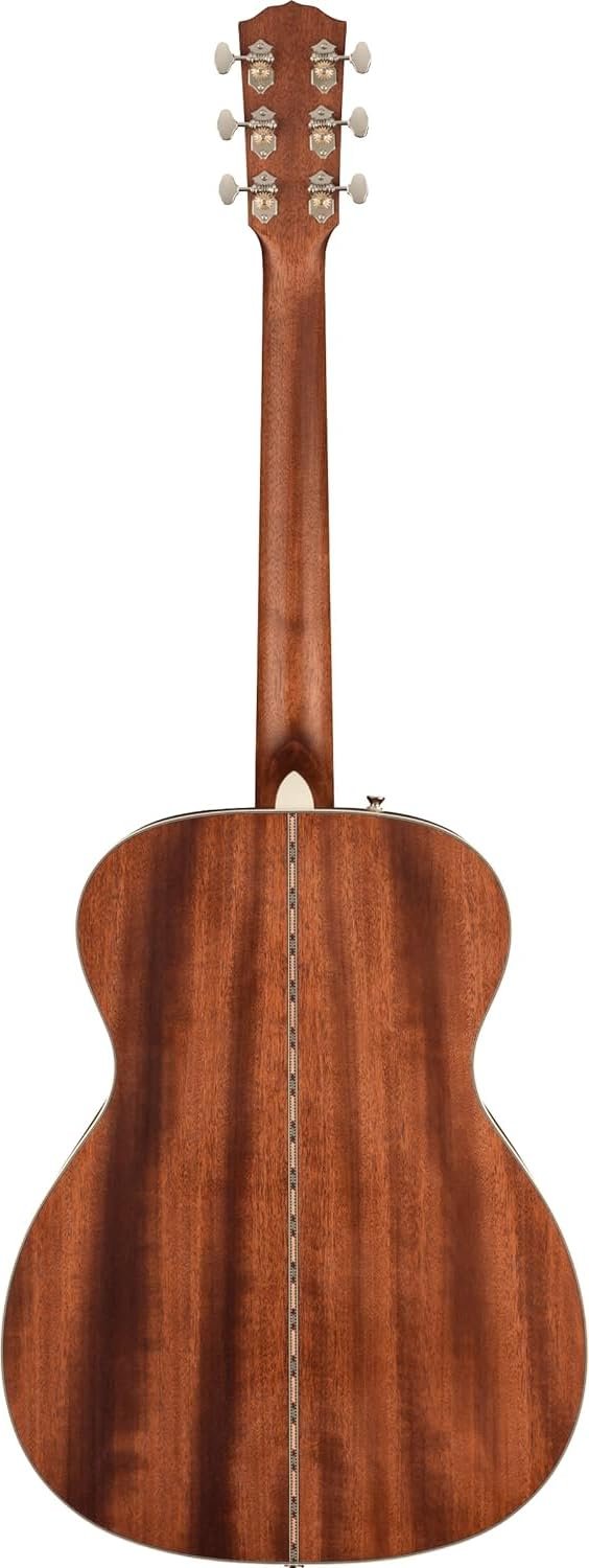 Fender Paramount PO-220E All-Mahogany Orchestra Acoustic Guitar, with 2-Year Warranty, Aged Cognac Burst, with Case