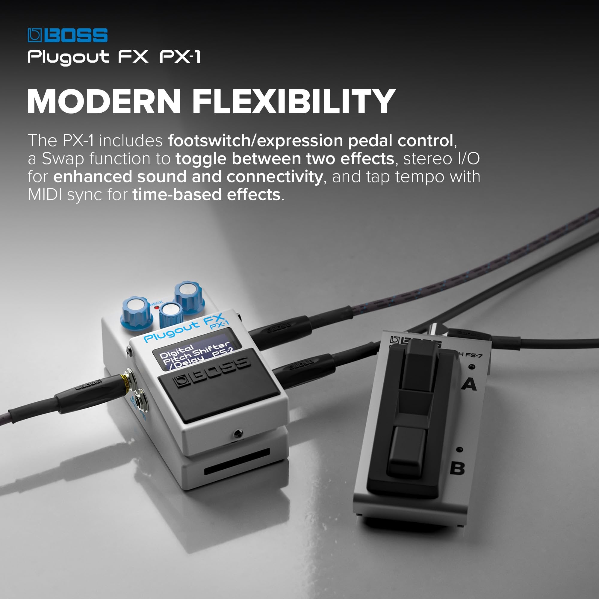 BOSS PX-1 Plugout FX | Innovative Convertible Hardware Platform | Up To 16 Iconic BOSS Effects in One Compact Pedal | Authentic Tone & Response | Pedalboard Space-Saver
