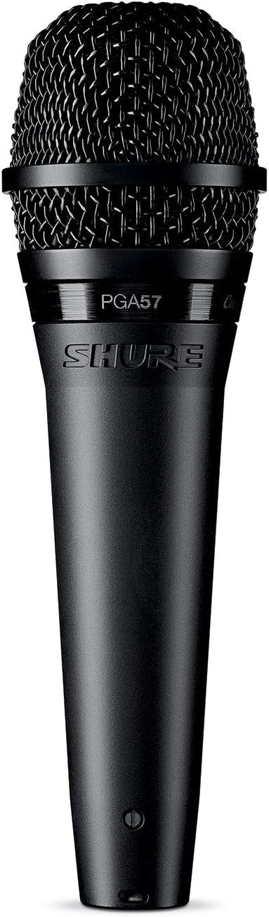 Shure PGA57 Dynamic Microphone - Professional Quality Instrument Mic with Cardioid Pick-up Pattern, 3-in XLR Connector, 15' XLR-to-XLR Cable, Stand Adapter and Zipper Pouch, (PGA57-XLR)
