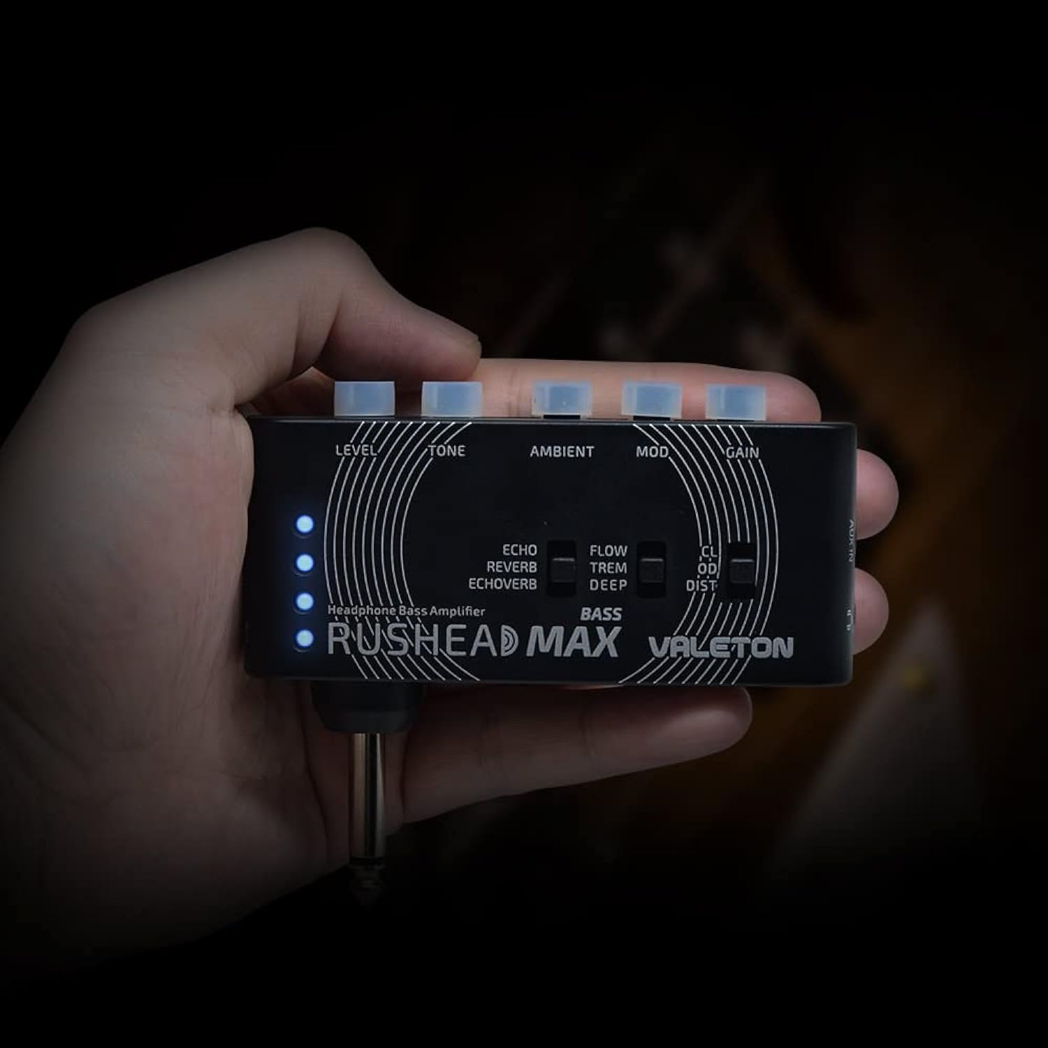 Valeton Rushead Max Bass USB Chargable Portable Pocket Bass Headphone Amp Carry-On Bedroom Plug-In Multi-Effects