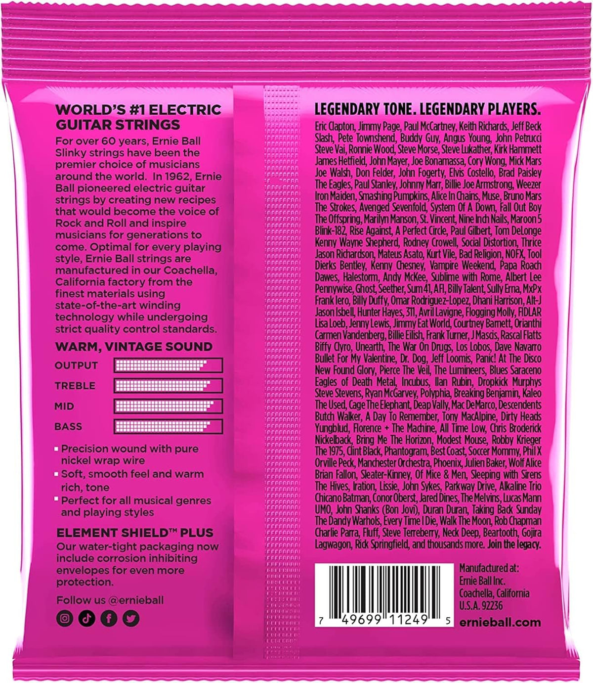 Ernie Ball Regular Slinky Classic Pure Nickel Electric Guitar Strings 3-pack, 10-46 Gauge (P03251)