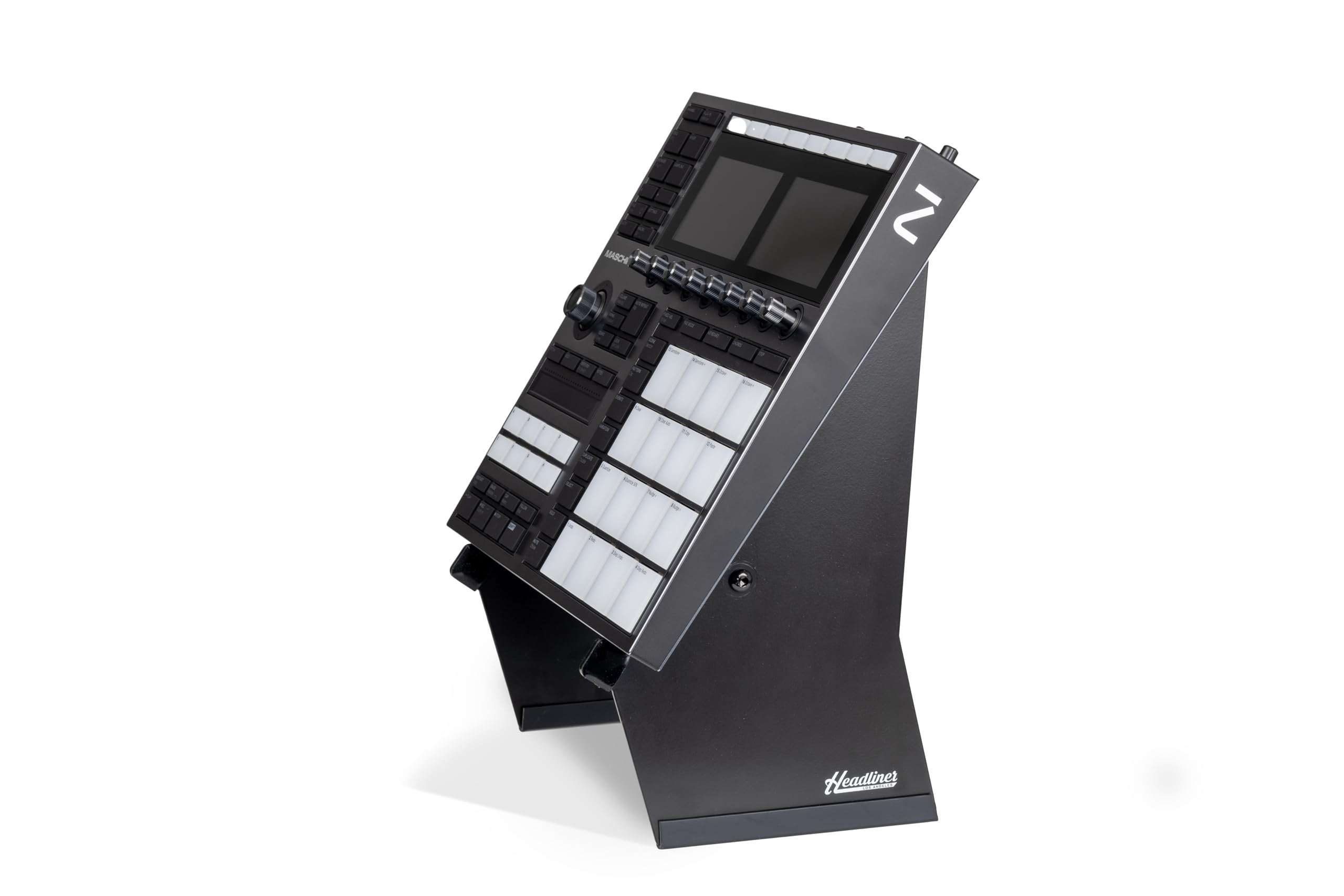 Headliner Adjustable Steel Desktop Production Stand; 55˚ Degree Angle; Fits Larger Desktop Synths, Samplers, Effects Modules, Drum Machines and more Music Production Gear for your Studio