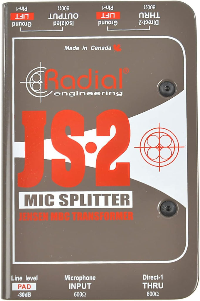 Radial Engineering JS2 Passive Microphone Splitter Direct Box