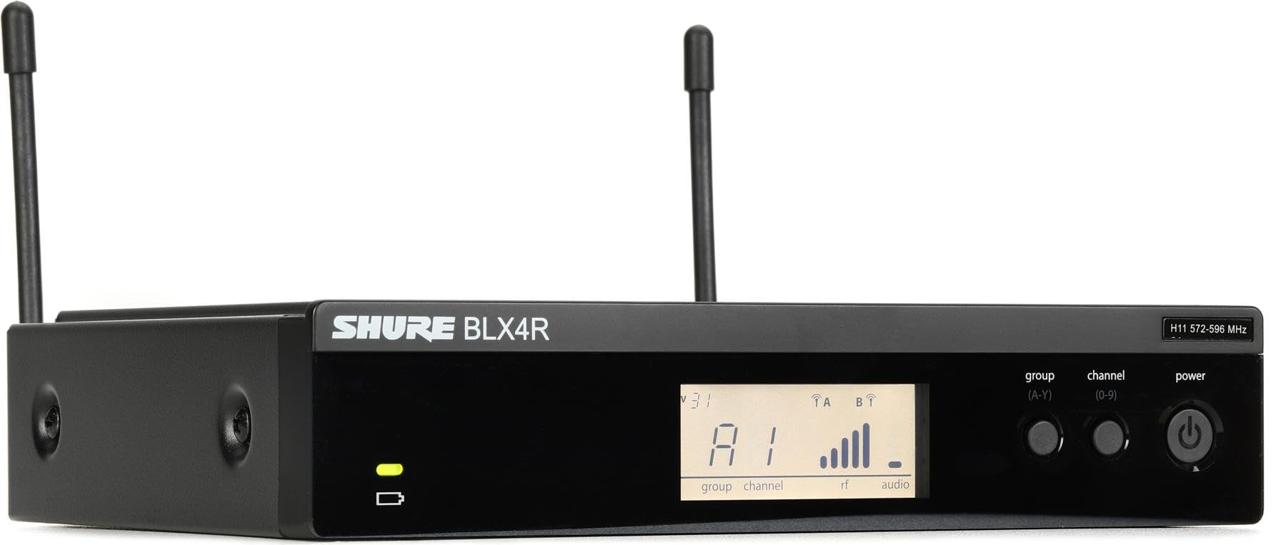 Shure BLX4R Single Channel Rack Mount Receiver - for use with BLX Wireless Systems, Transmitter Sold Separately | H11 Band (BLX4R=-H11)