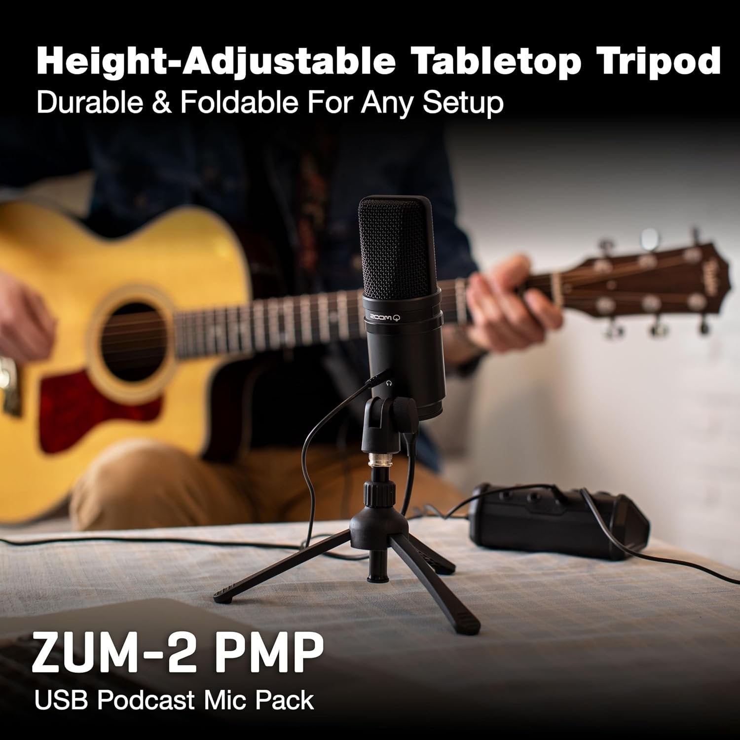 Zoom Zum-2 Podcast Mic Pack for Podcasting, Music, and Voice-Overs, Includes USB Microphone, Headphones, Tripod, Windscreen, and USB Cable