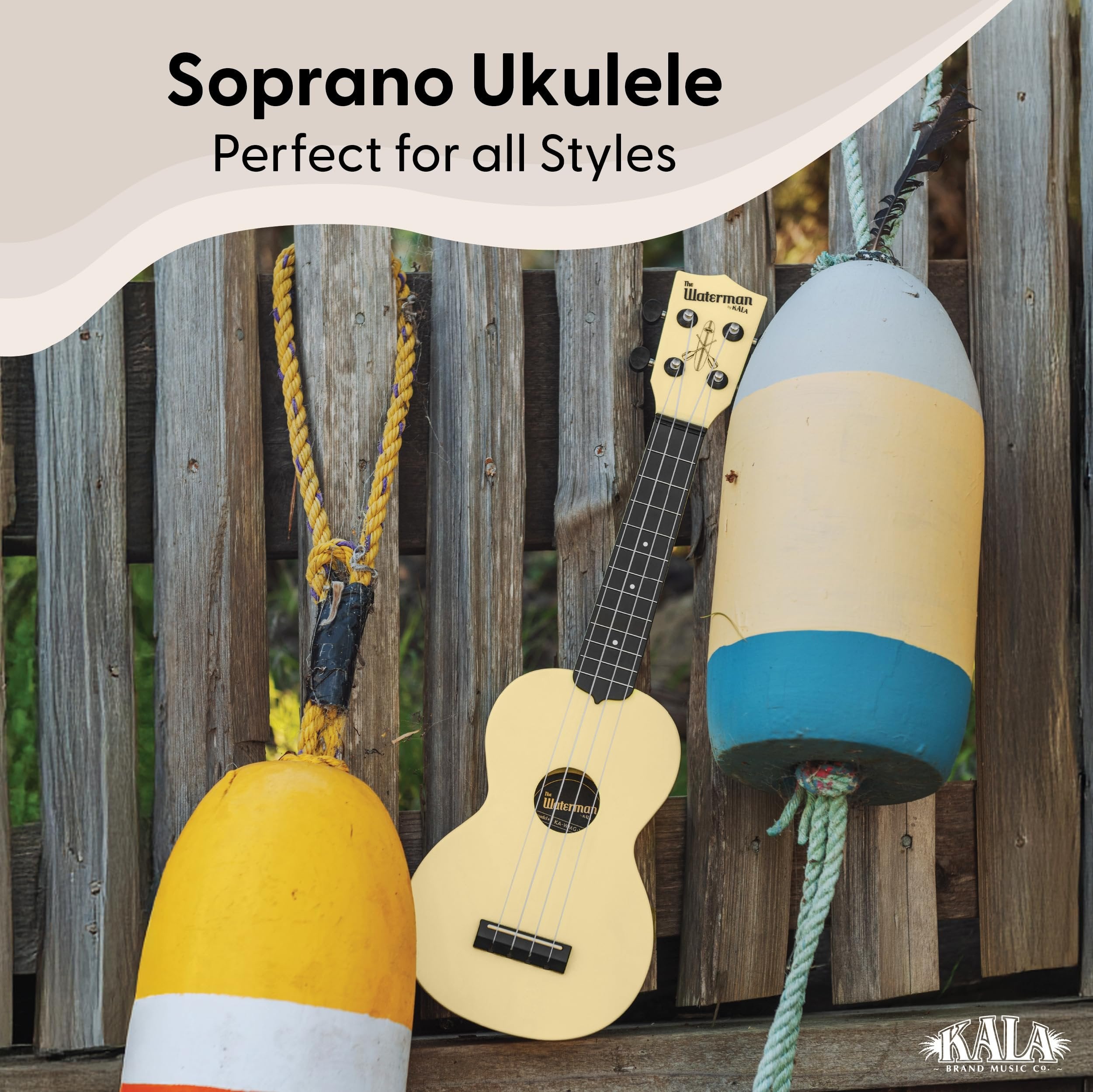 Kala Recycled Soprano Waterman Ukulele Durable, Travel-Ready Instrument