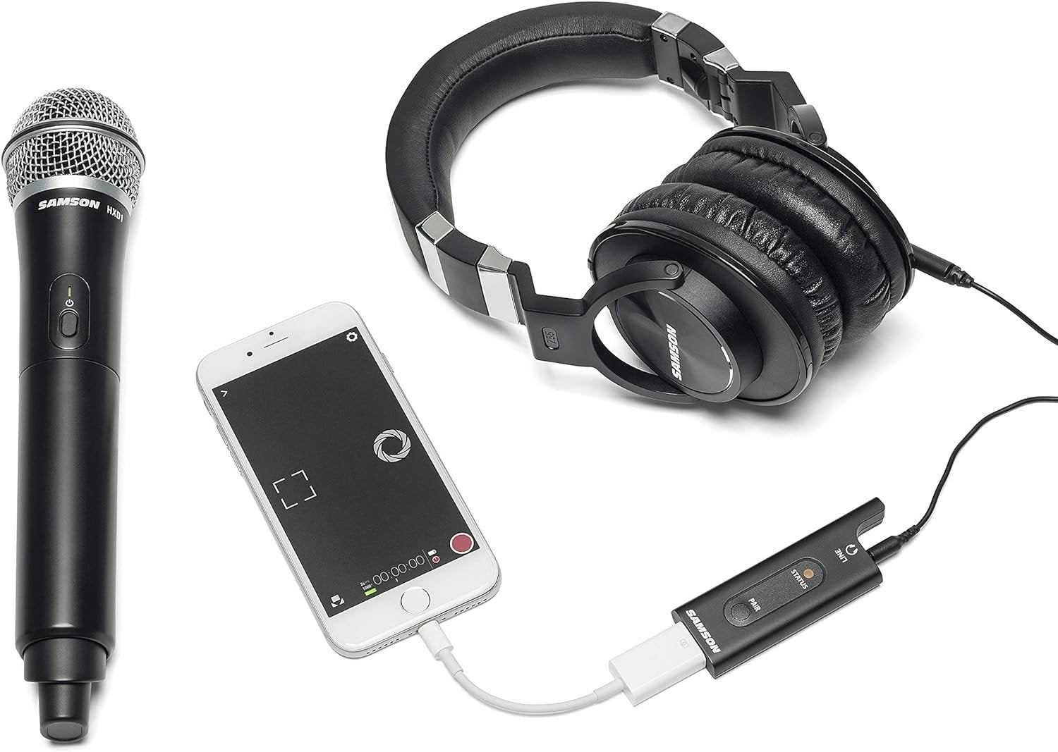 Samson SWXPD2BLM8 Lavalier USB Digital Wireless System with Lavalier Microphone and USB Stick Receiver, Works with Computers and Samson Expedition Portable PA Systems