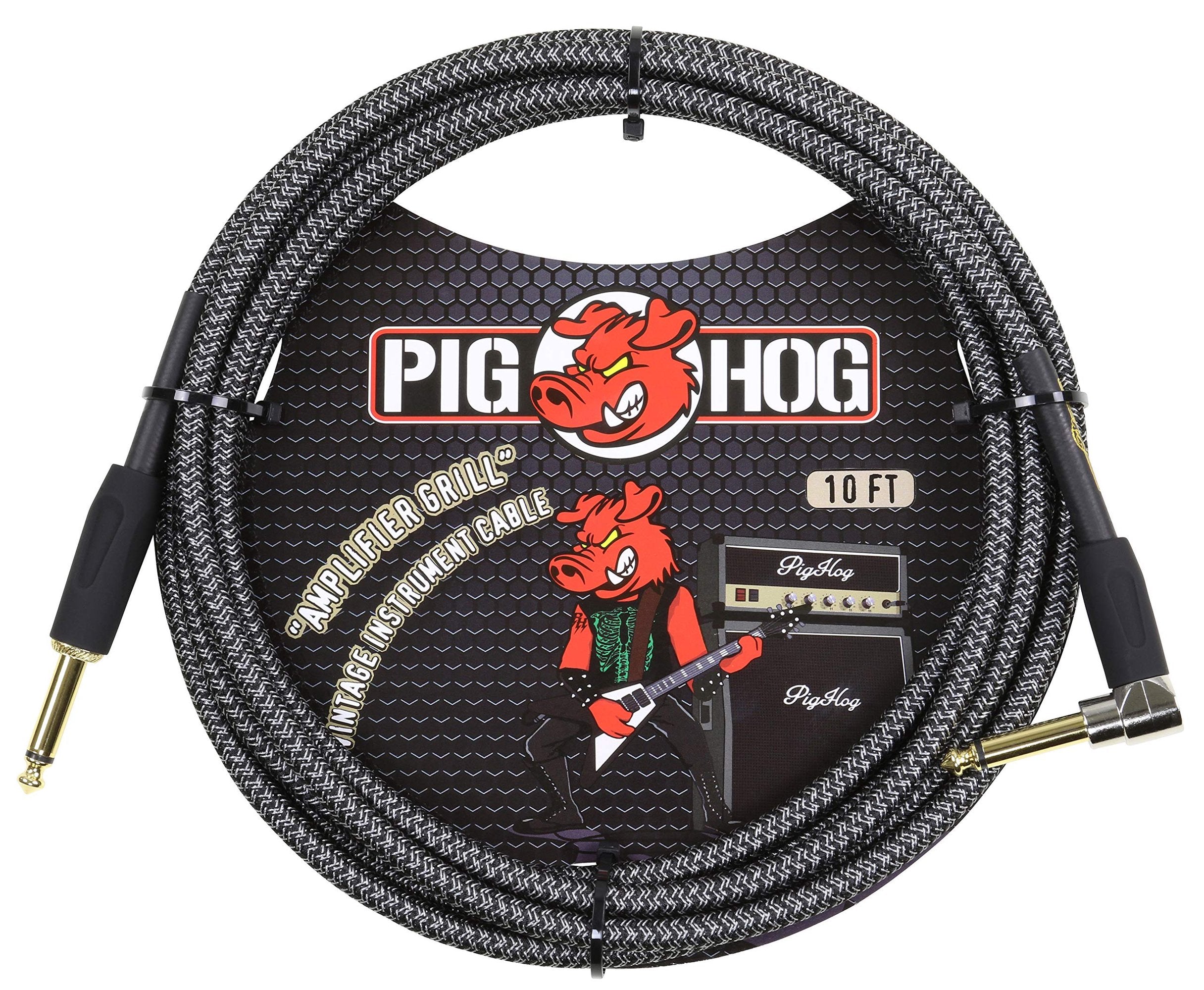 Pig Hog "Amplifier Grill" Instrument Cable, 10ft. Right Angle