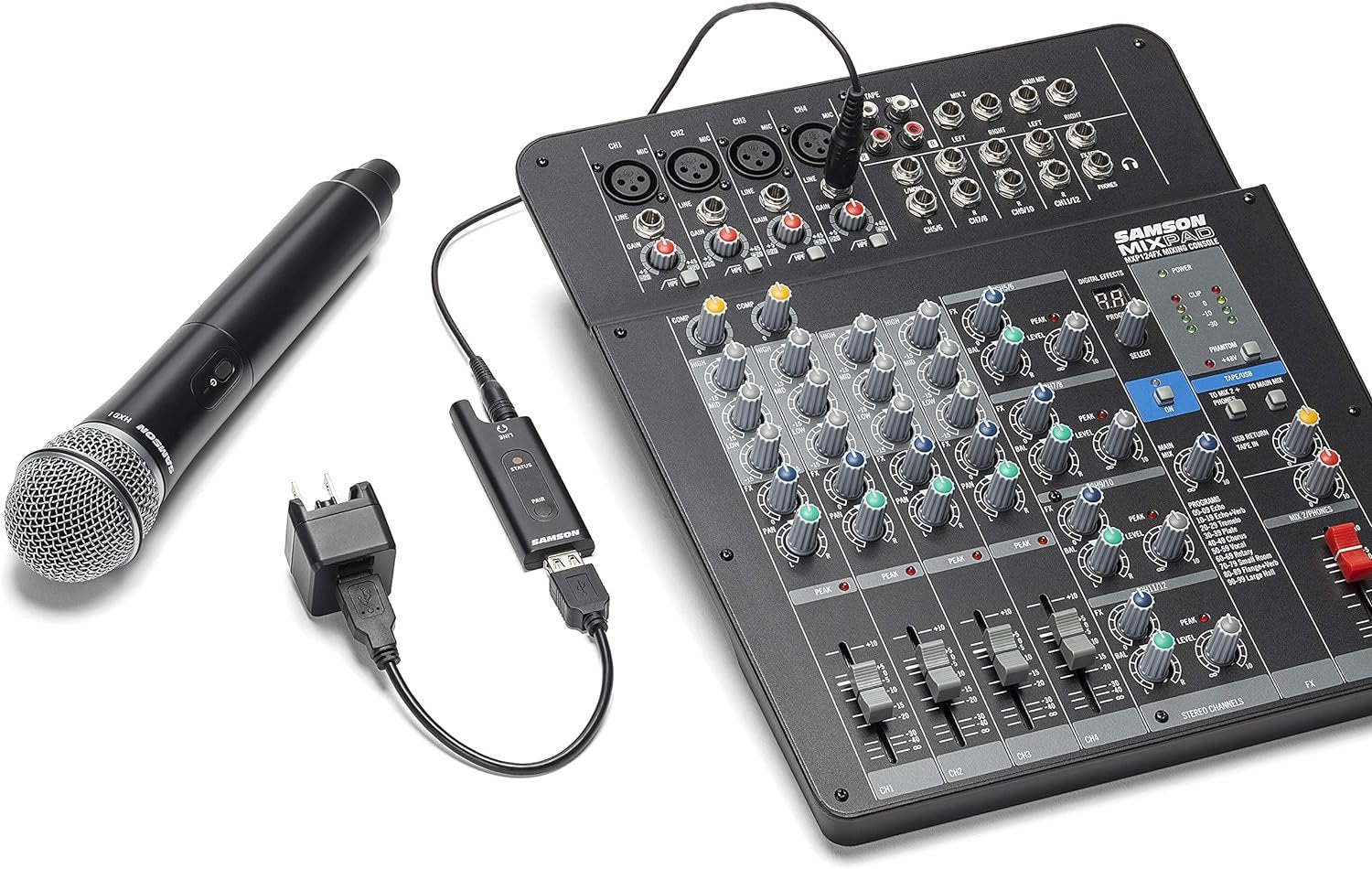 Samson SWXPD2BLM8 Lavalier USB Digital Wireless System with Lavalier Microphone and USB Stick Receiver, Works with Computers and Samson Expedition Portable PA Systems