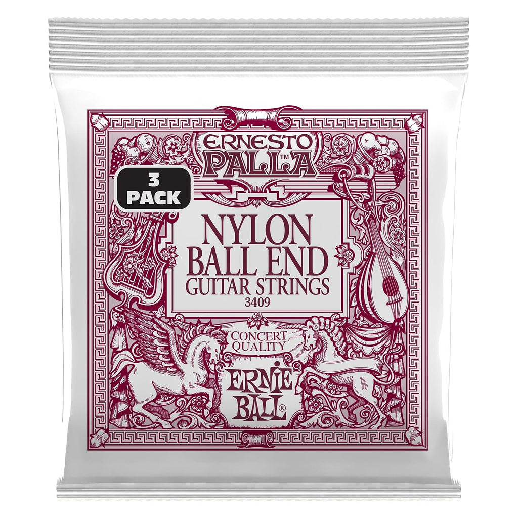 Ernie Ball Ernesto Palla Black & Gold Ball-End Classical Guitar Strings 3-Pack, 28-42 Gauge (P03409)