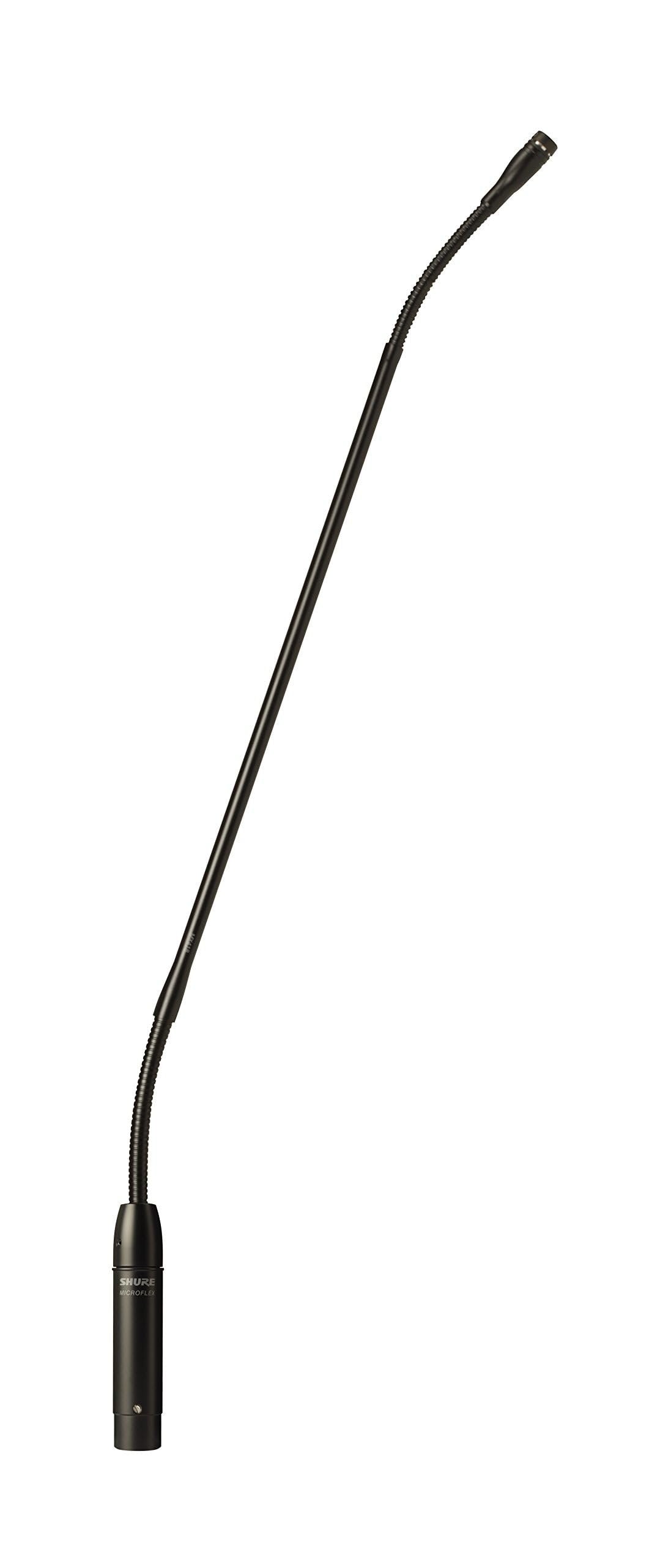 Shure Microflex MX418SE/C Cardioid Condenser Microphone, 18 Gooseneck with in-Line Preamp, Shock & Flange Mount, 10' Side- (or Bottom-) Exit Cable, Snap-Fit Foam Windscreen