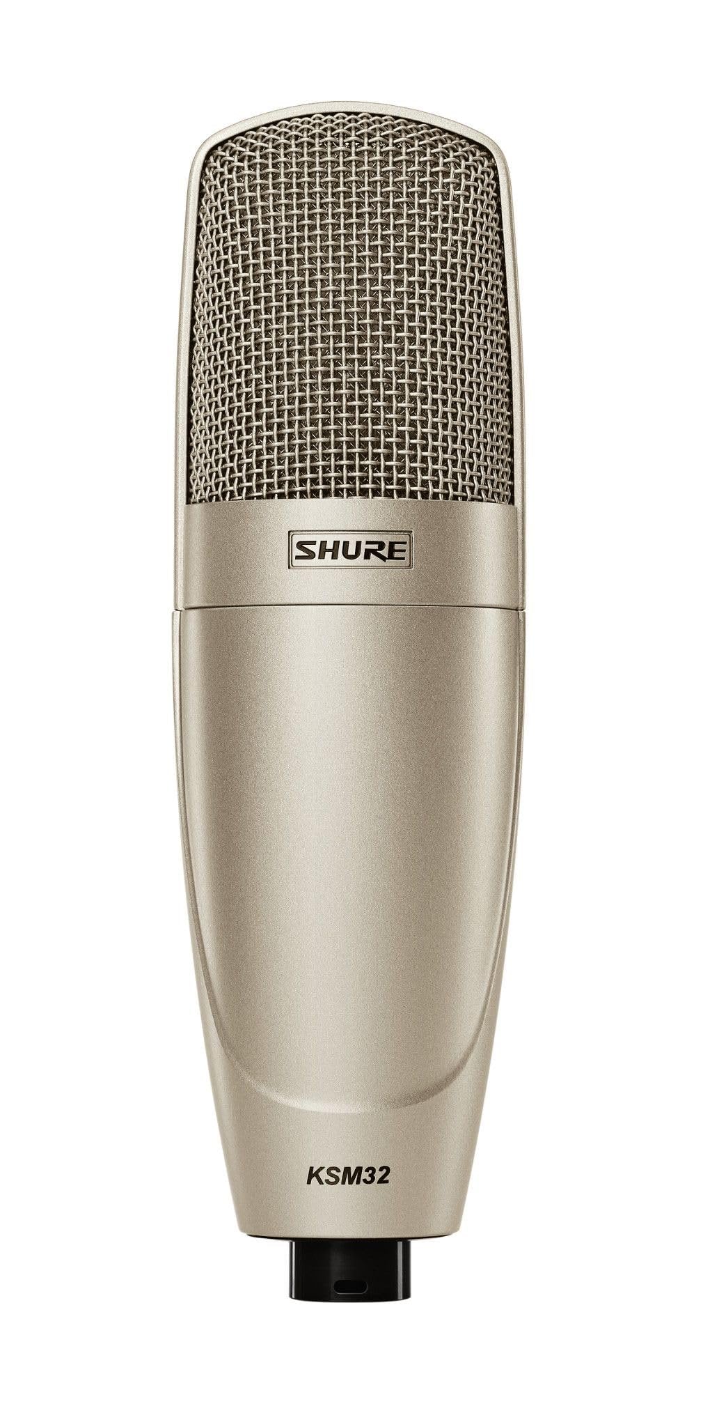 Shure KSM32 Cardioid Condenser Microphone - Embossed Single-Diaphragm Side-Address Mic with Extended Frequency Response for Highly Critical Studio Recording and Live Sound Productions - Champagne