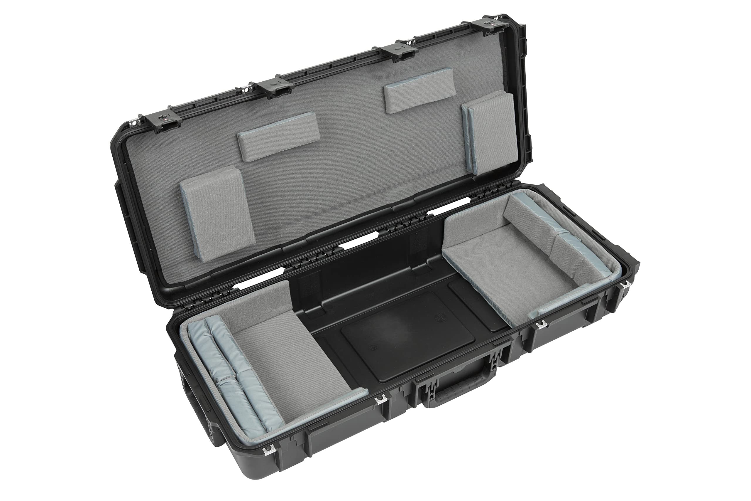 SKB Cases 3i-3614-TKBD iSeries 49-Note Keyboard Case, Waterproof Injection Molded Shell, 14 Total Hook-and-loop Pads in 4 Different Sizes, Pull Handle and Wheels for Easy Towing