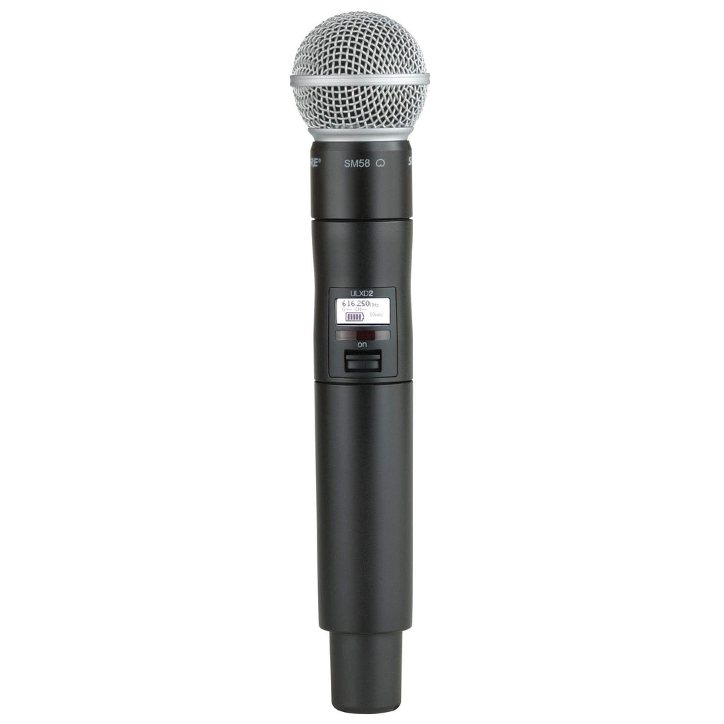 Shure ULXD2/SM58 Handheld Transmitter with SM58 Vocal Mic Capsule - for use with ULX-D Digital Wireless Microphone Systems, Receiver Sold Separately | V50 Band (ULXD2/SM58=-V50)
