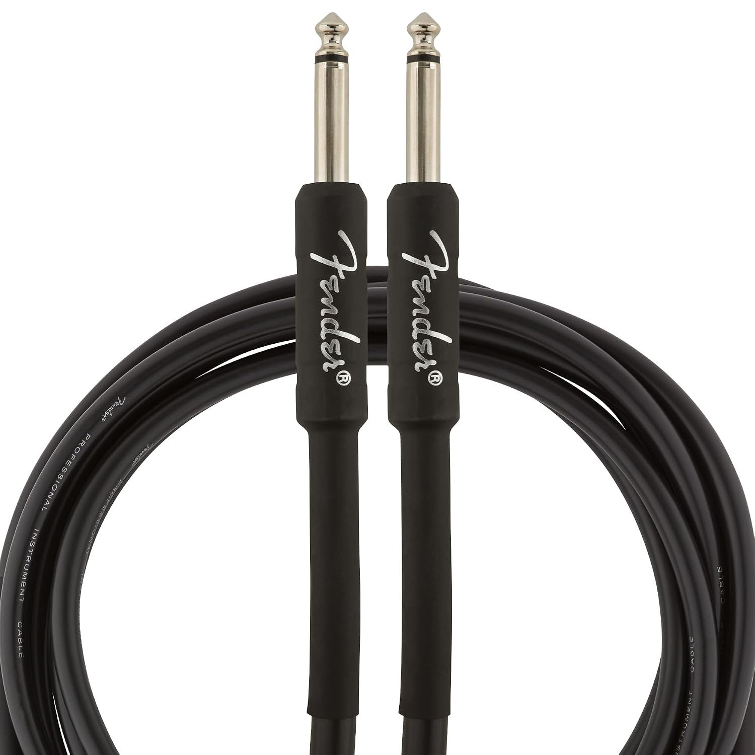 Fender Professional Series Instrument Cable, Guitar Cable, Guitar Accessories, Straight/Straight, Black, 15ft