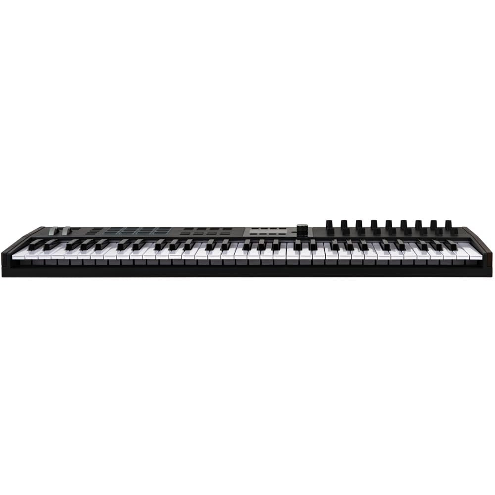 Arturia KeyLab 61 Mk3 Black Bundle with Sustain Pedal & Polishing Cloth – 61-Key USB MIDI Controller, DAW Integration, Faders, Encoders, Pads & Analog Lab Pro Software for Music Production