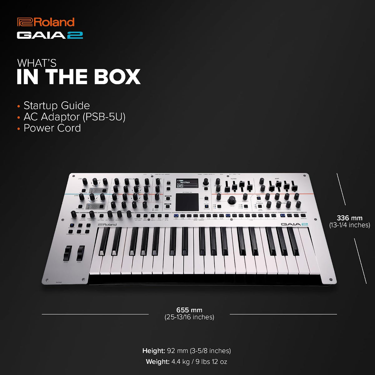 Roland GAIA 2 Synthesizer | Advanced Sonic Capabilities | Hybrid Sound Engine Combining Wavetable & Virtual Analog Synthesis | On-Board Motional Pad