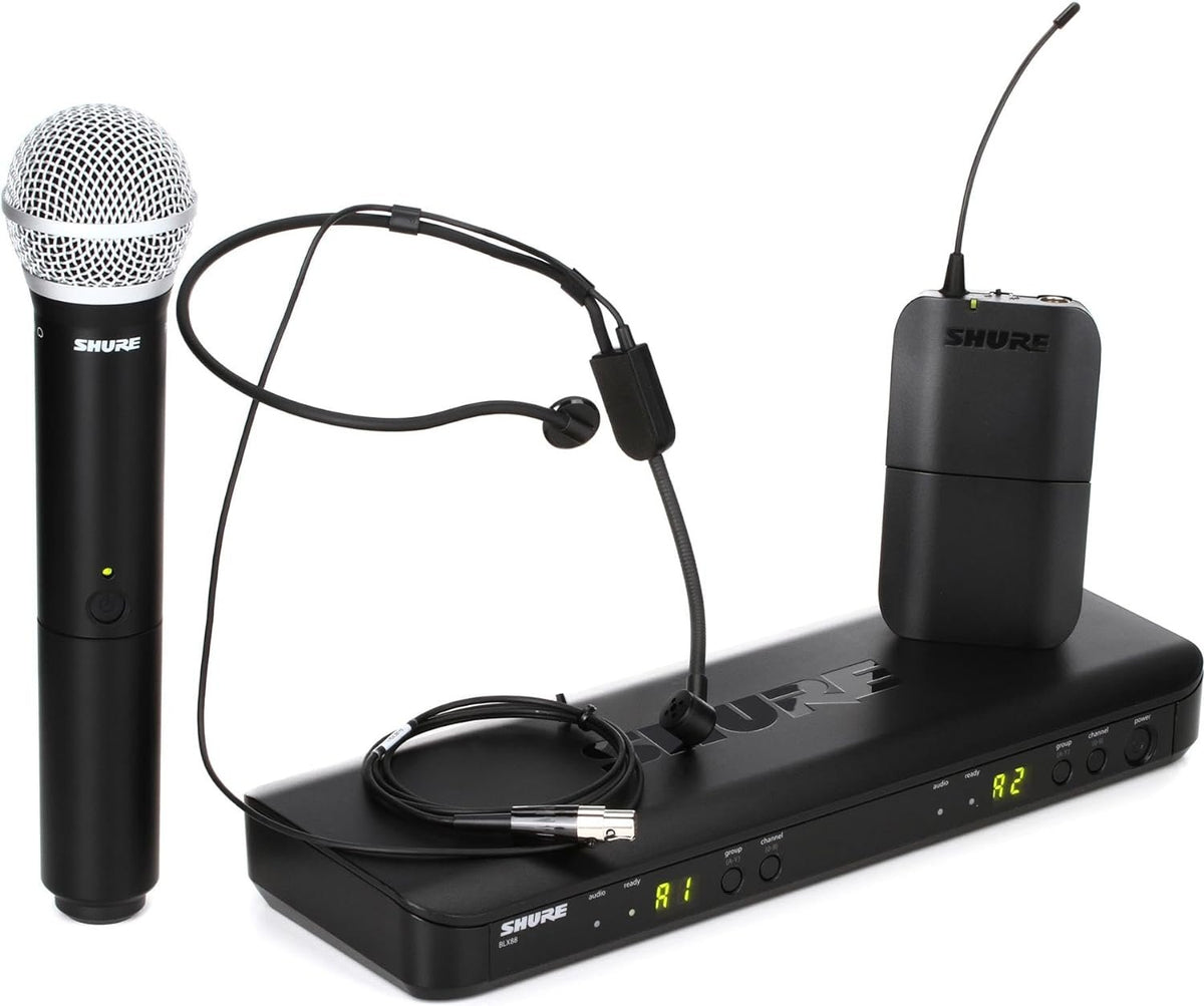 Shure BLX1288/P31 UHF Wireless Microphone System – Handheld & Headset, Multiple Bands