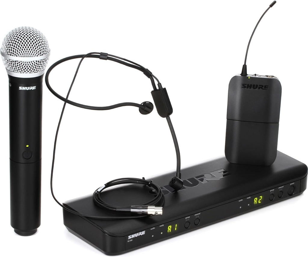 Shure BLX1288/P31 UHF Wireless Microphone System – Handheld & Headset, Multiple Bands
