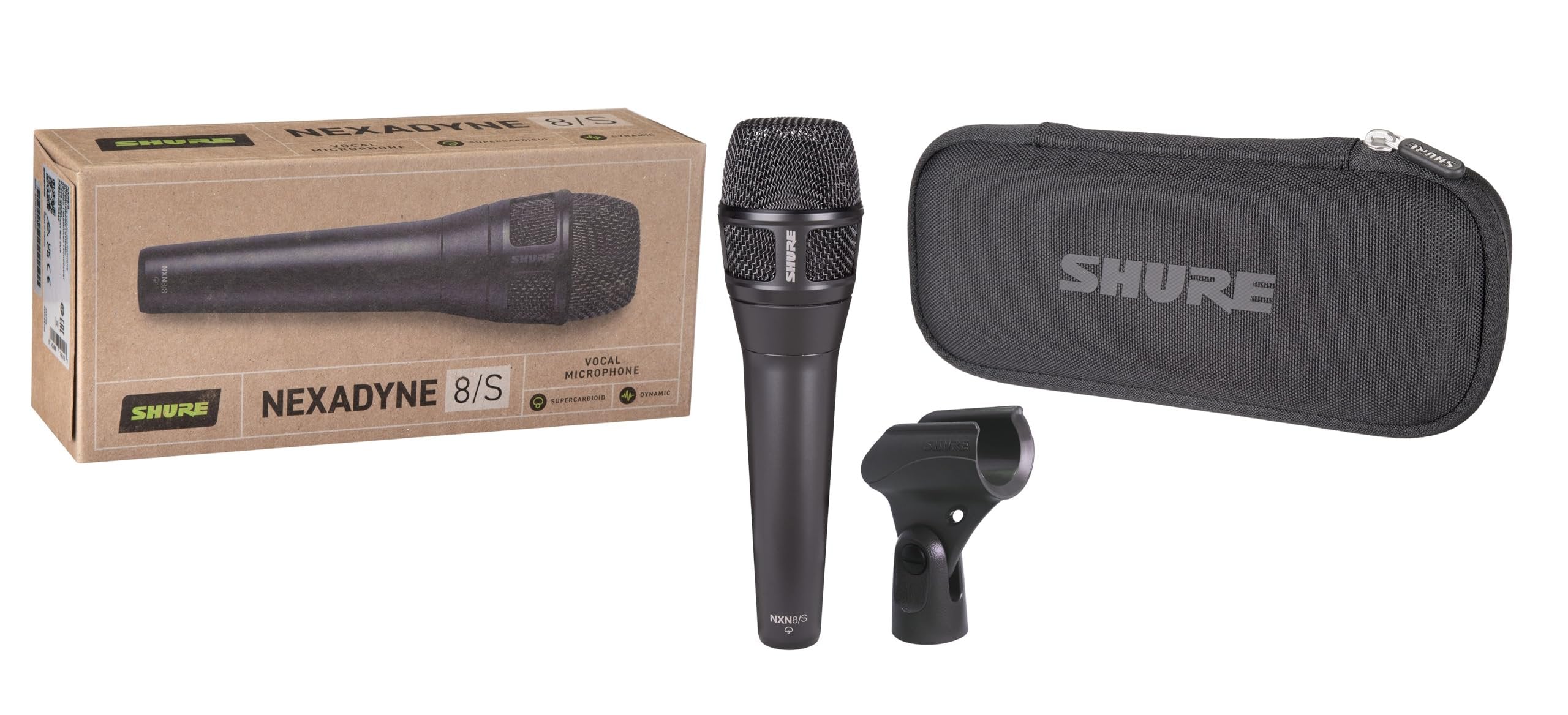 Shure Nexadyne 8/S - SuperCardioid Dynamic Vocal Microphone with Dual-Engine Technology, Focused Sound Capture, Reliability - Ideal for Vocalists Needing Maximum Isolation, Precise Sound Control