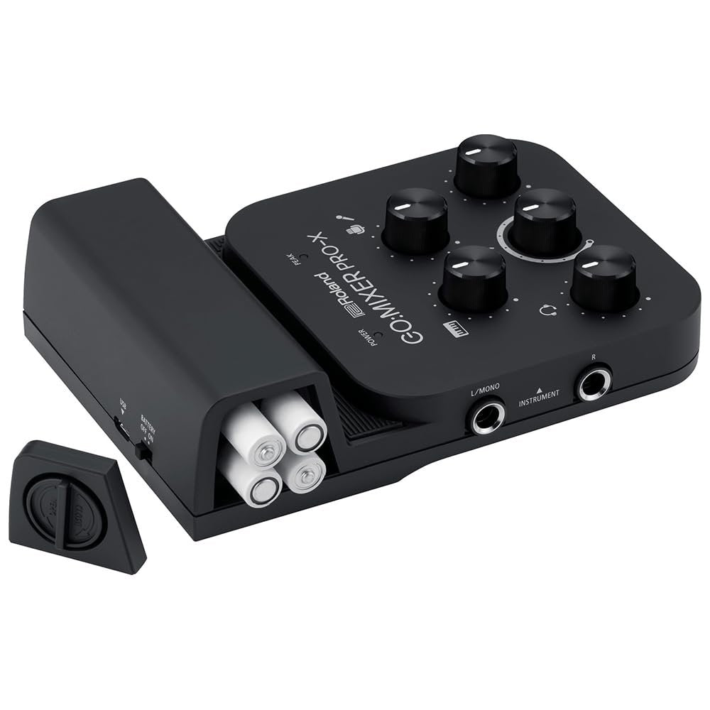 Roland GO:MIXER PRO-X Audio Mixer for Smartphones Bundle with 10ft Pig Hog Instrument Cable & Polishing Cloth – Mix up to 7 Audio Sources, Enhance Livestreams & Social Content with Pro Sound