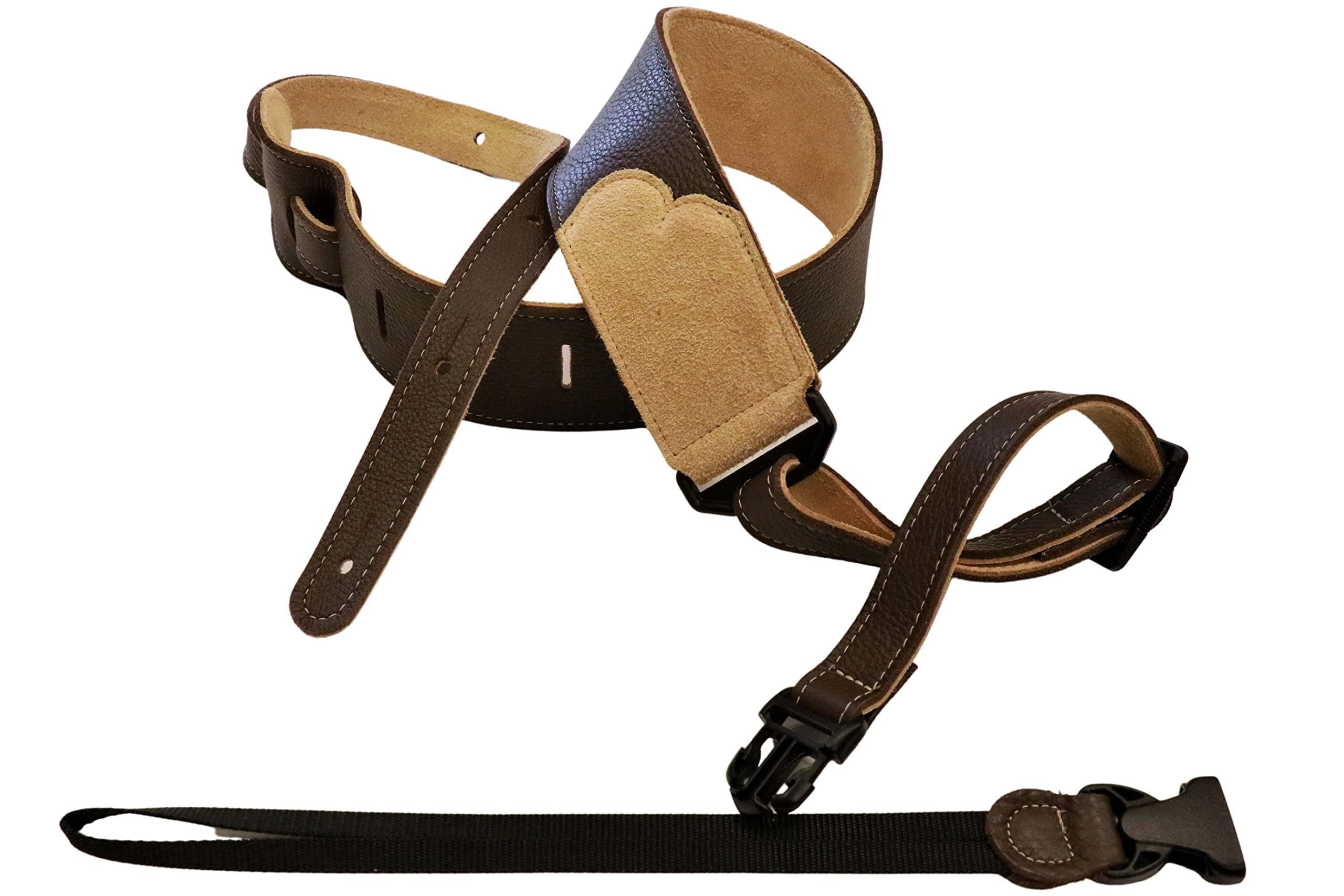 Franklin Strap 2.5" Glove Leather with Suede Backing and Quick Release Loop Resonator Dobro Strap