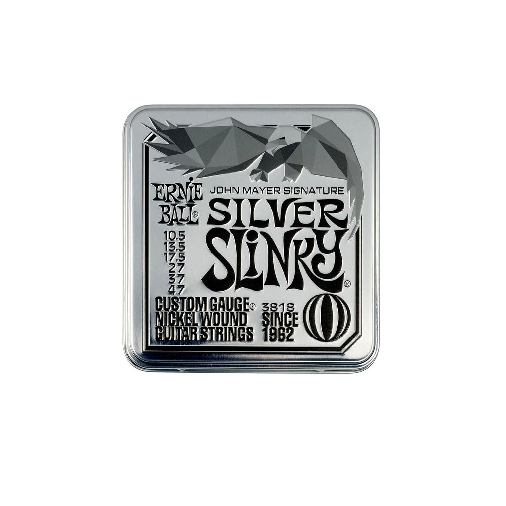 Ernie Ball John Mayer Silver Slinky Nickel Wound Electric Guitar Strings 3-Pack Tin - 10.5-47 Gauge