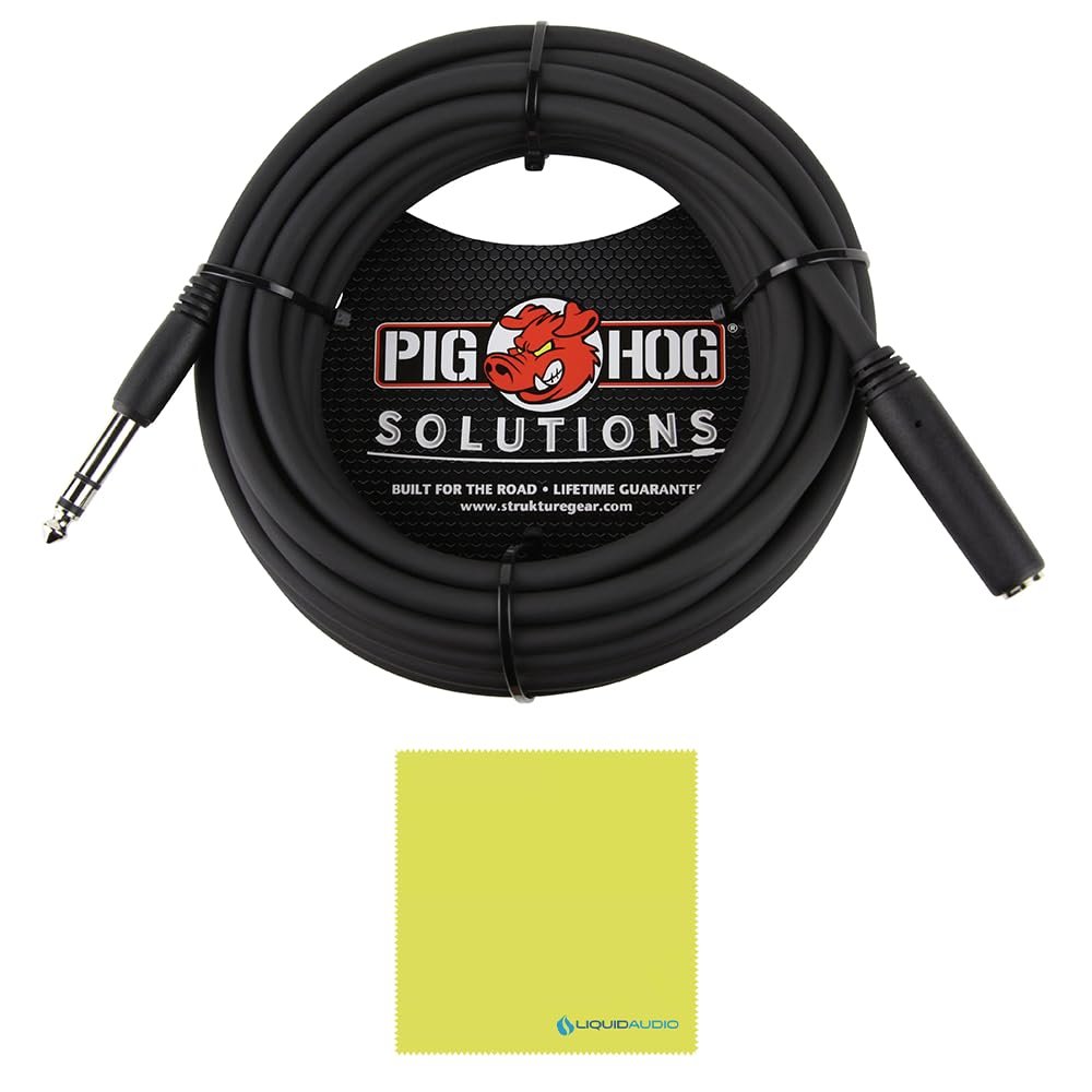 Audio Technica ATH-R30x Over-Ear Open-Back Reference Headphones Bundle with 25ft Pig Hog Headphone Extension Cable (1/4") & Polishing Cloth – Studio Monitoring, Mixing & Critical Listening