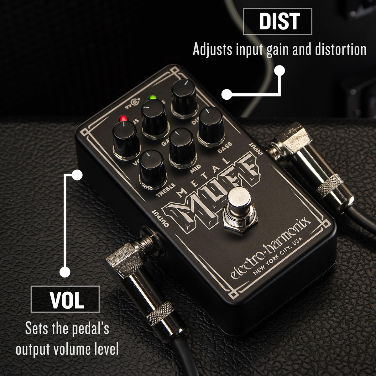 Electro-Harmonix Nano Metal Muff, Black, NANO METAL MUFF - Electric Guitar Distortion with Noise Gate Pedal