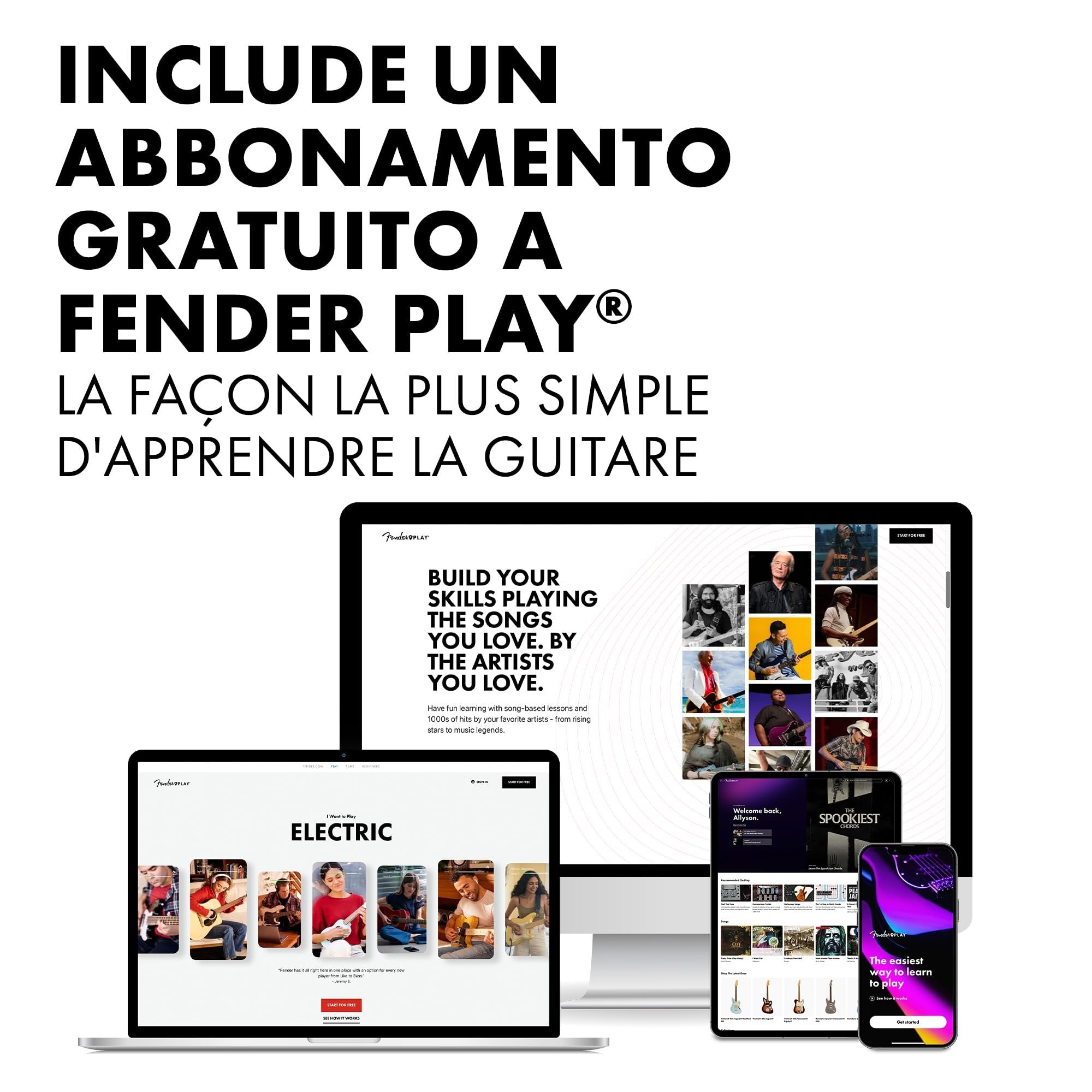 Squire Sonic Stratocaster HT Electric Guitar, Arctic White, Maple Fingerboard, White Pickguard