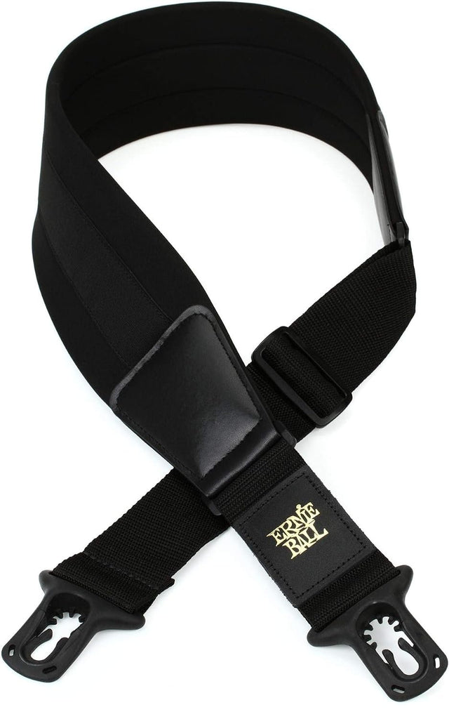Ernie Ball Neoprene Polylock Comfort Guitar Strap, Black, Wide (P04146)