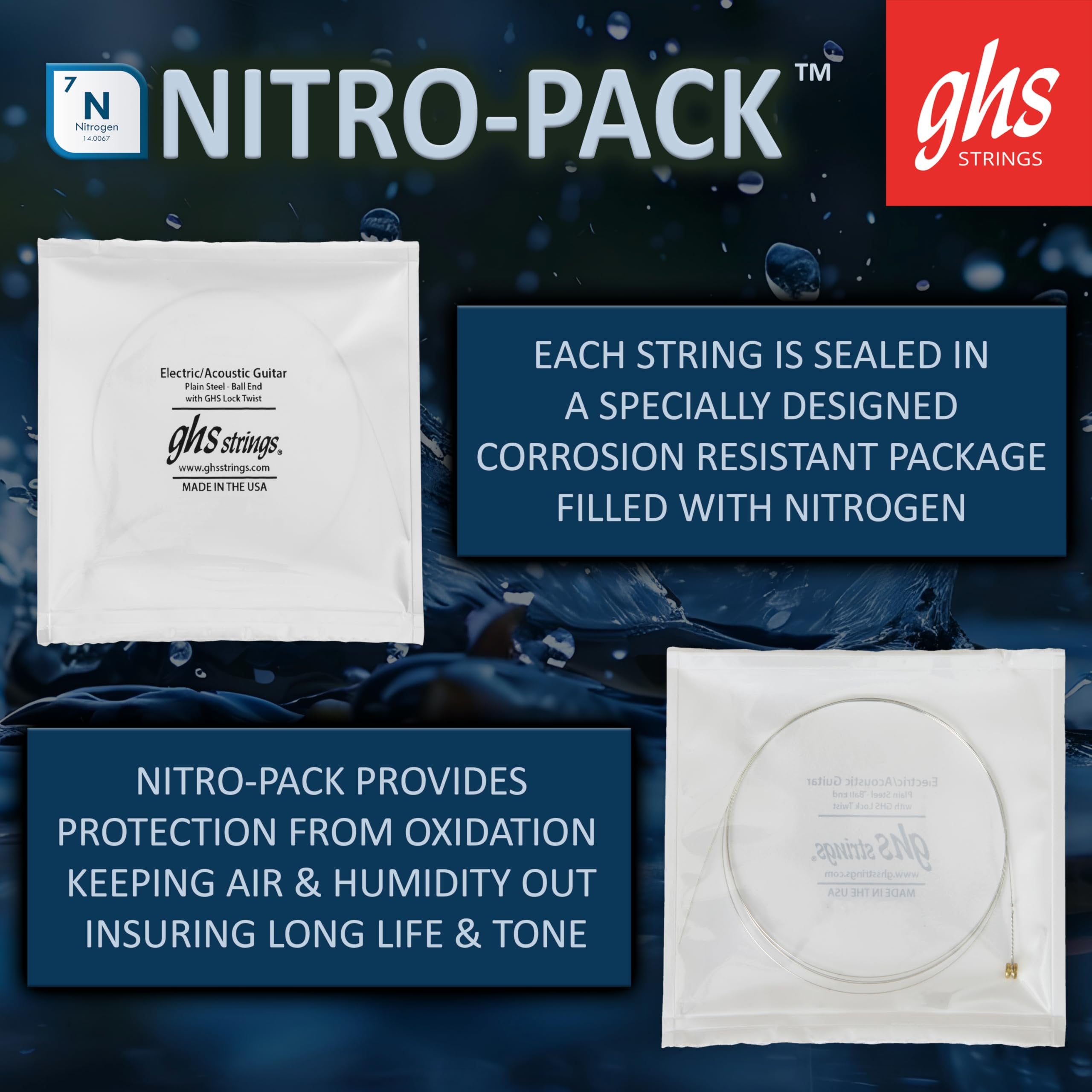 GHS String - Brite Flats - Flatwound Guitar Strings - Alloy 52 - Smoother Flat Surface Extra Bright Tone - Regular Gauge - (730 SET) - 12-54