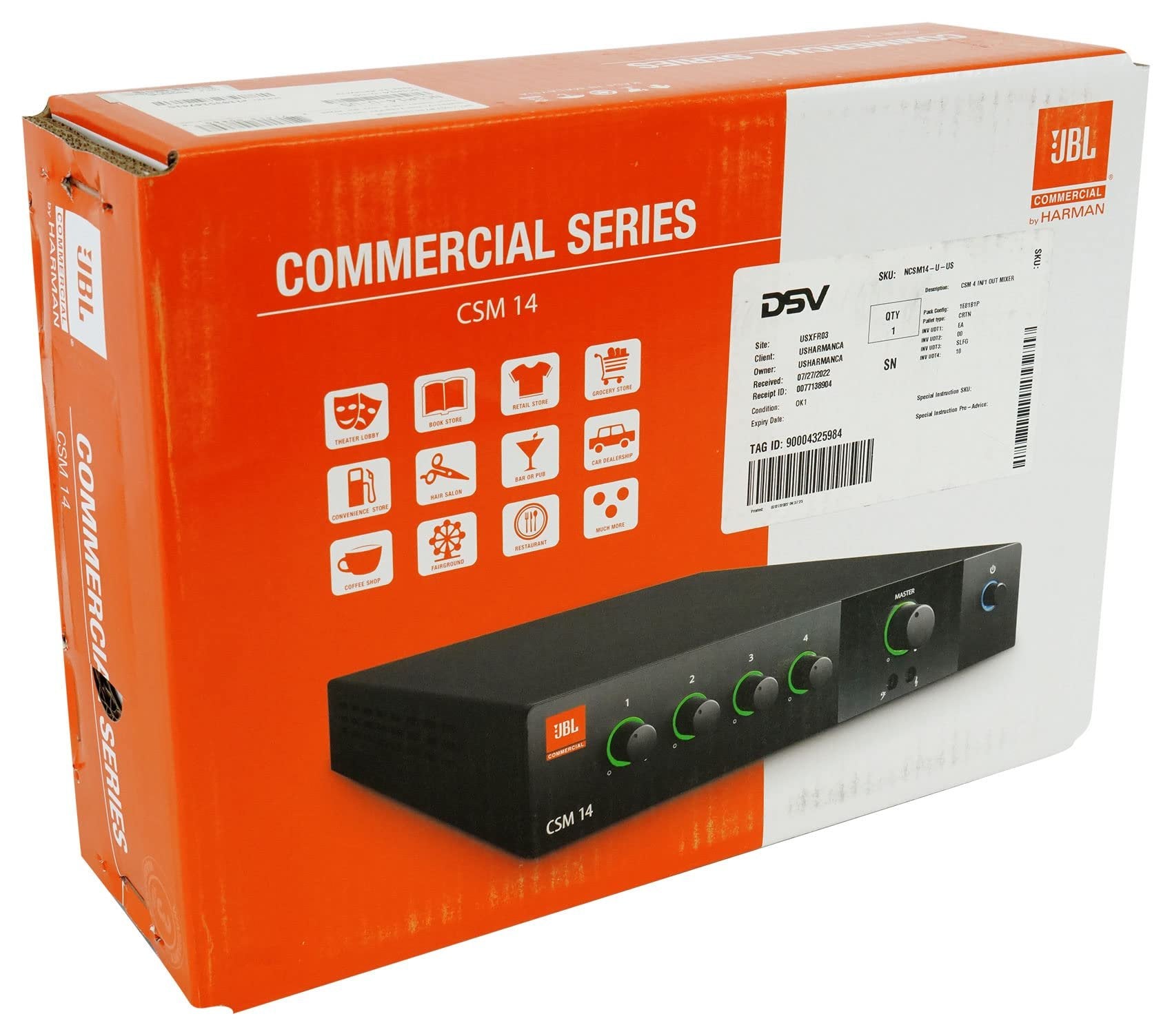JBL Professional CSM-14 Commercial Series 4-input, 1-output Audio Mixer
