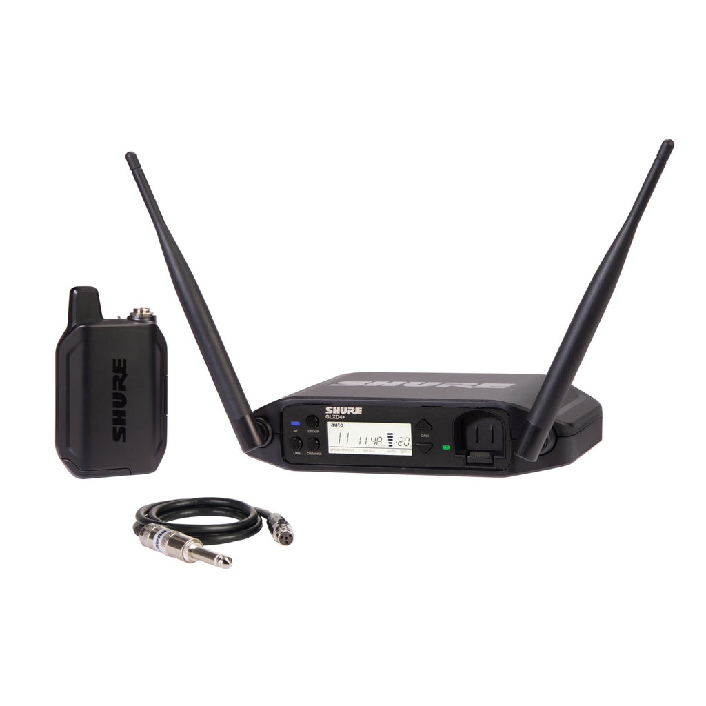 Shure GLXD14+ Dual Band Pro Digital Wireless System for Guitar and Bass - 12-Hour Battery Life, 100 ft Range | Includes 1/4