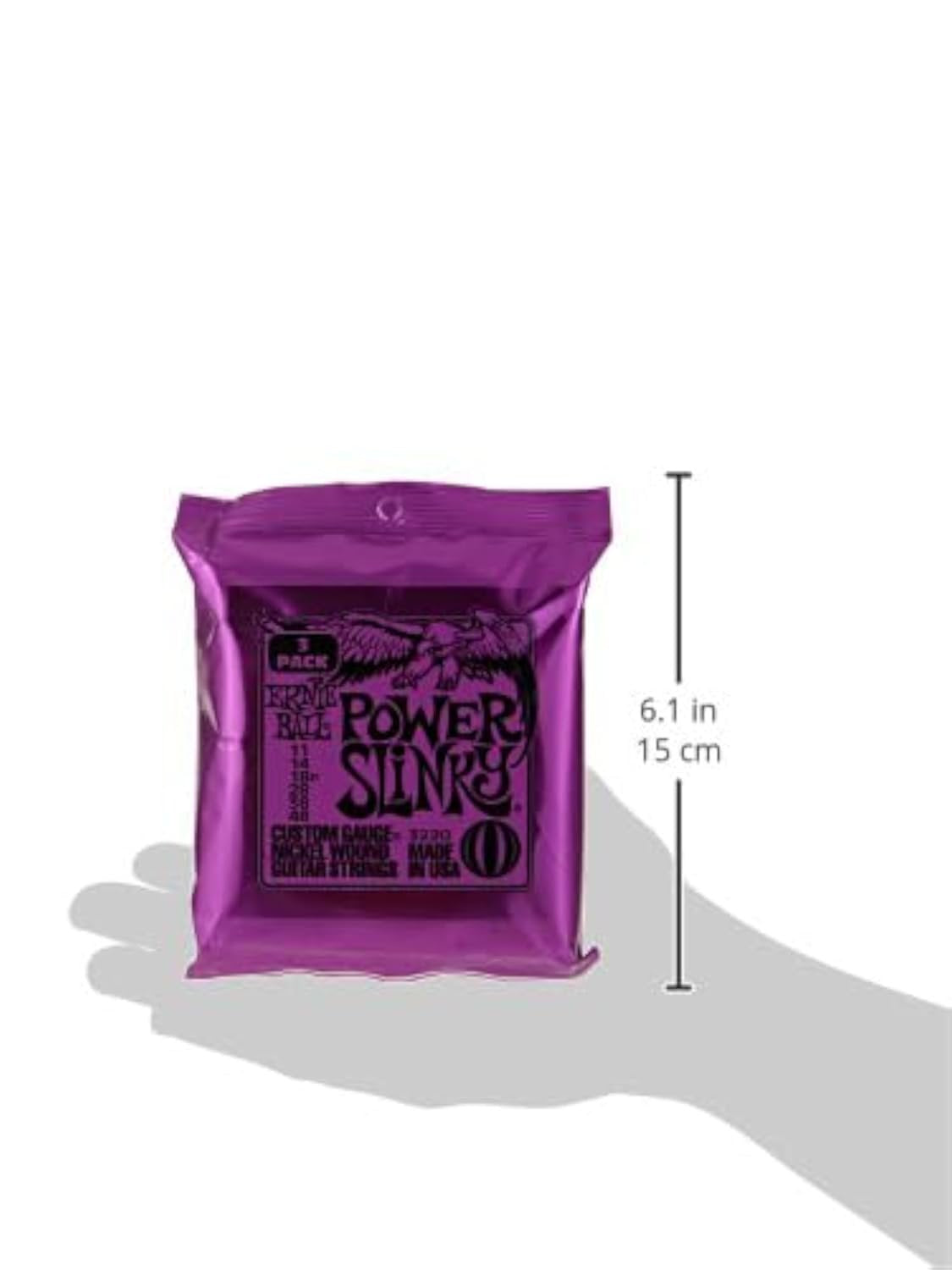 Ernie Ball Power Slinky Nickel Wound Electric Guitar Strings 3-pack, 11-48 Gauge (P03220)