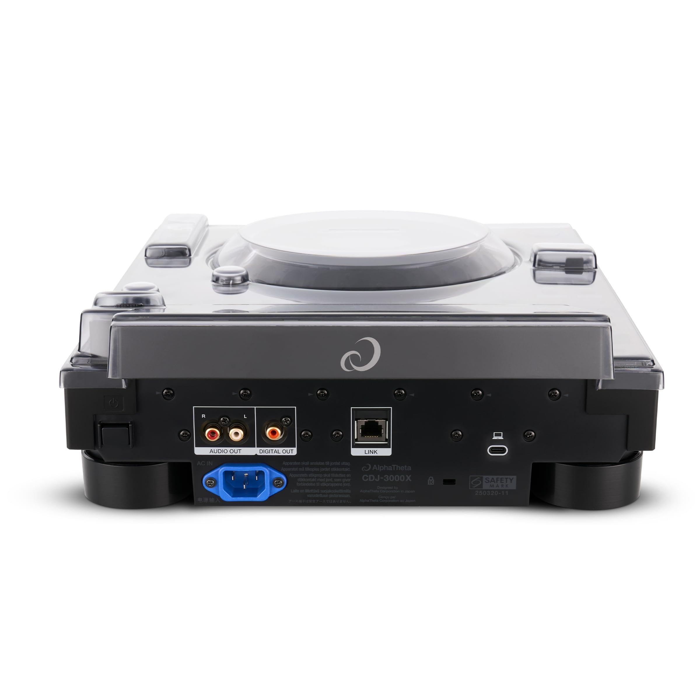 Decksaver Protective Cover Compatible with AlphaTheta CDJ-3000X - Super-Durable Polycarbonate Protective lid in Smoked Clear Colour