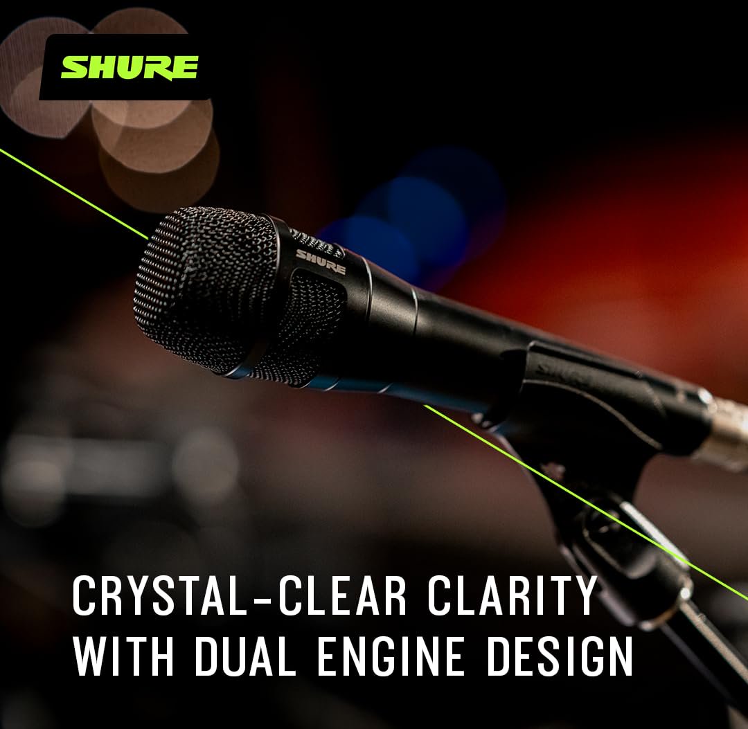 Shure Nexadyne 8/S - SuperCardioid Dynamic Vocal Microphone with Dual-Engine Technology, Focused Sound Capture, Reliability - Ideal for Vocalists Needing Maximum Isolation, Precise Sound Control