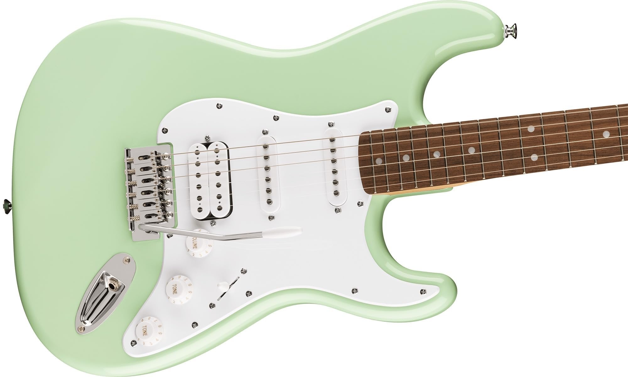 Fender Squier Sonic Stratocaster HSS Electric Guitar, Laurel Fingerboard, White Pickguard - Surf Green