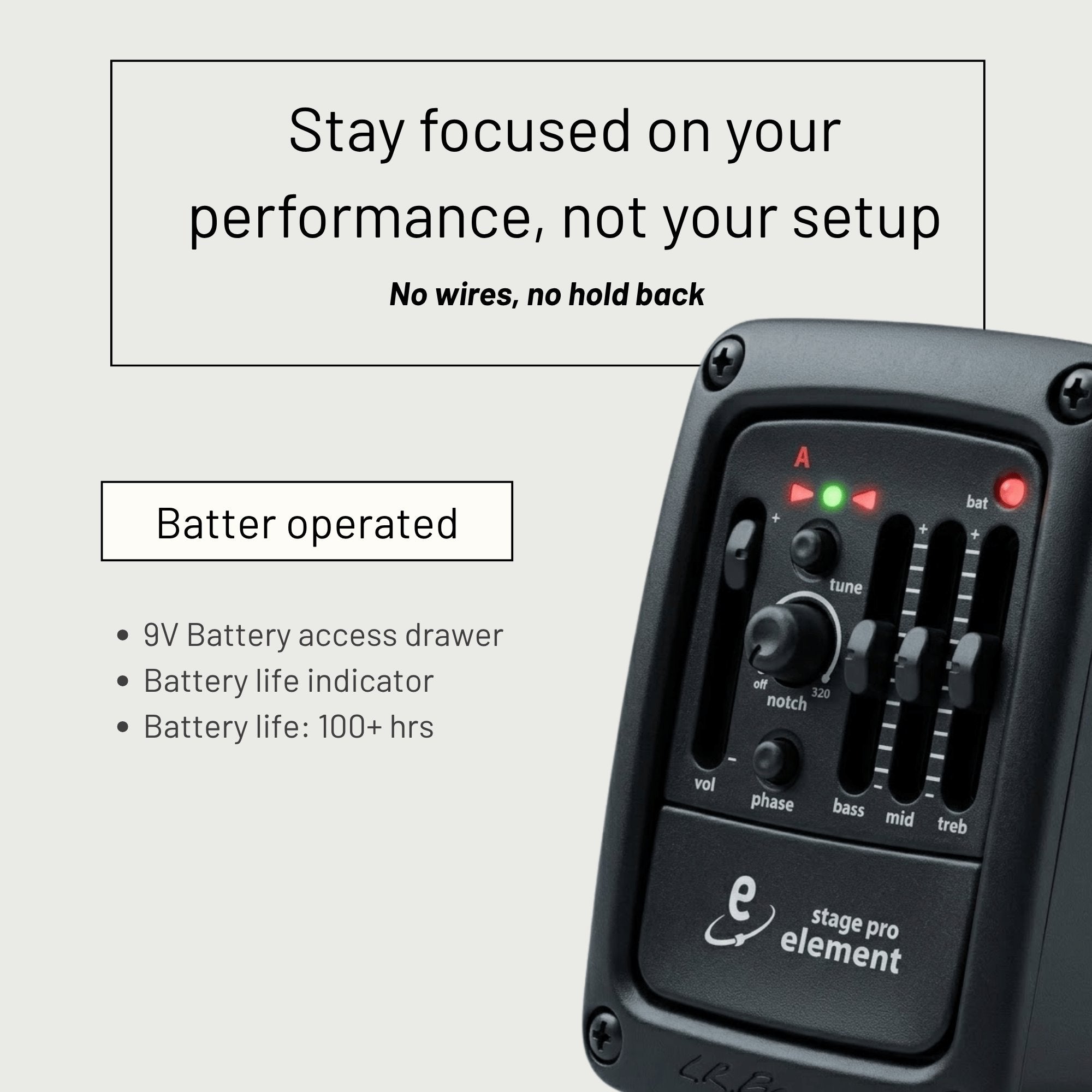 LR Baggs StagePro Onboard Guitar Pickup System w/Element Pickup