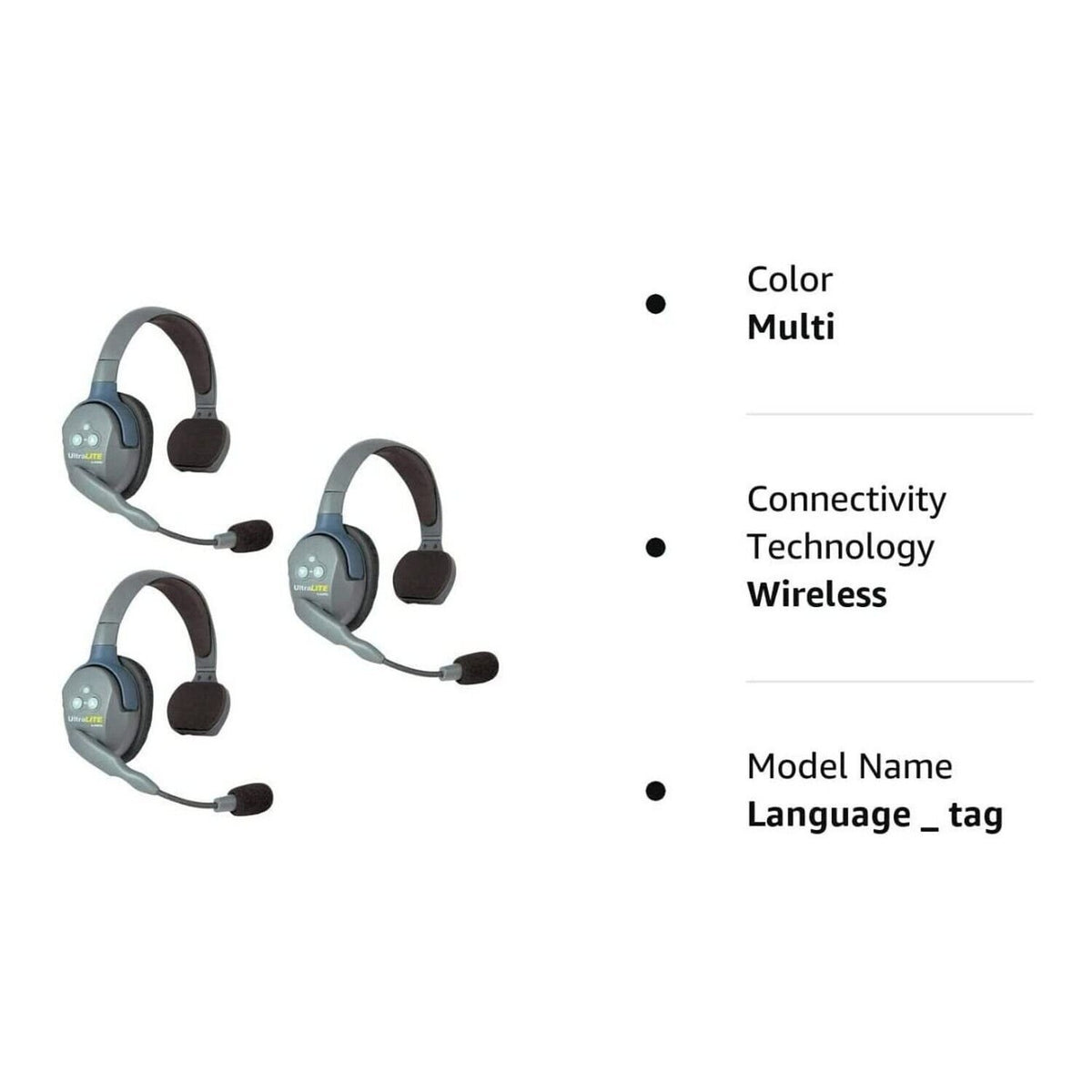 EARTEC UL3S UltraLITE Full Duplex Wireless Headset Communication for 3 Users ...